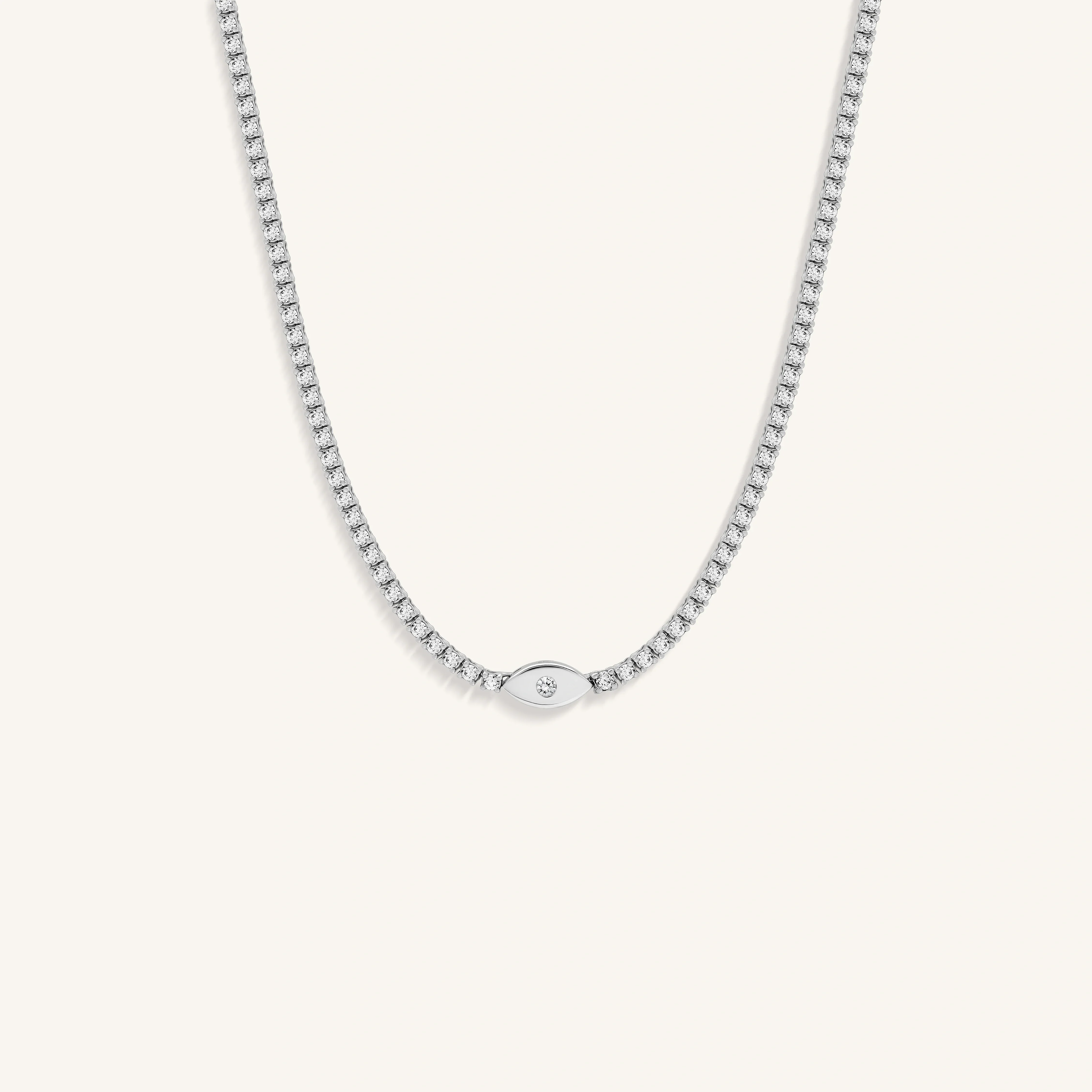 Intentional Heart Silver Tennis Necklace