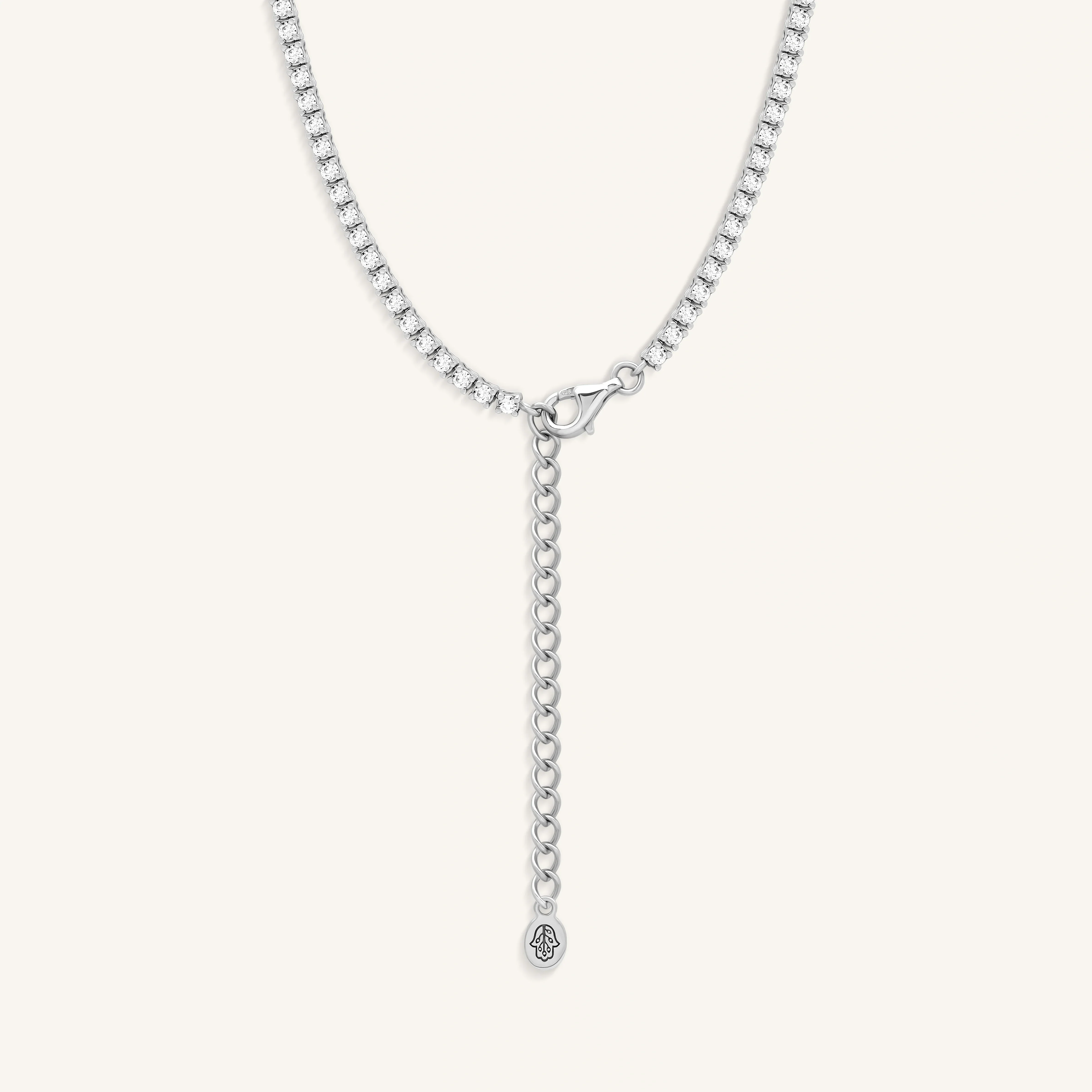 Intentional Heart Silver Tennis Necklace - Image 3