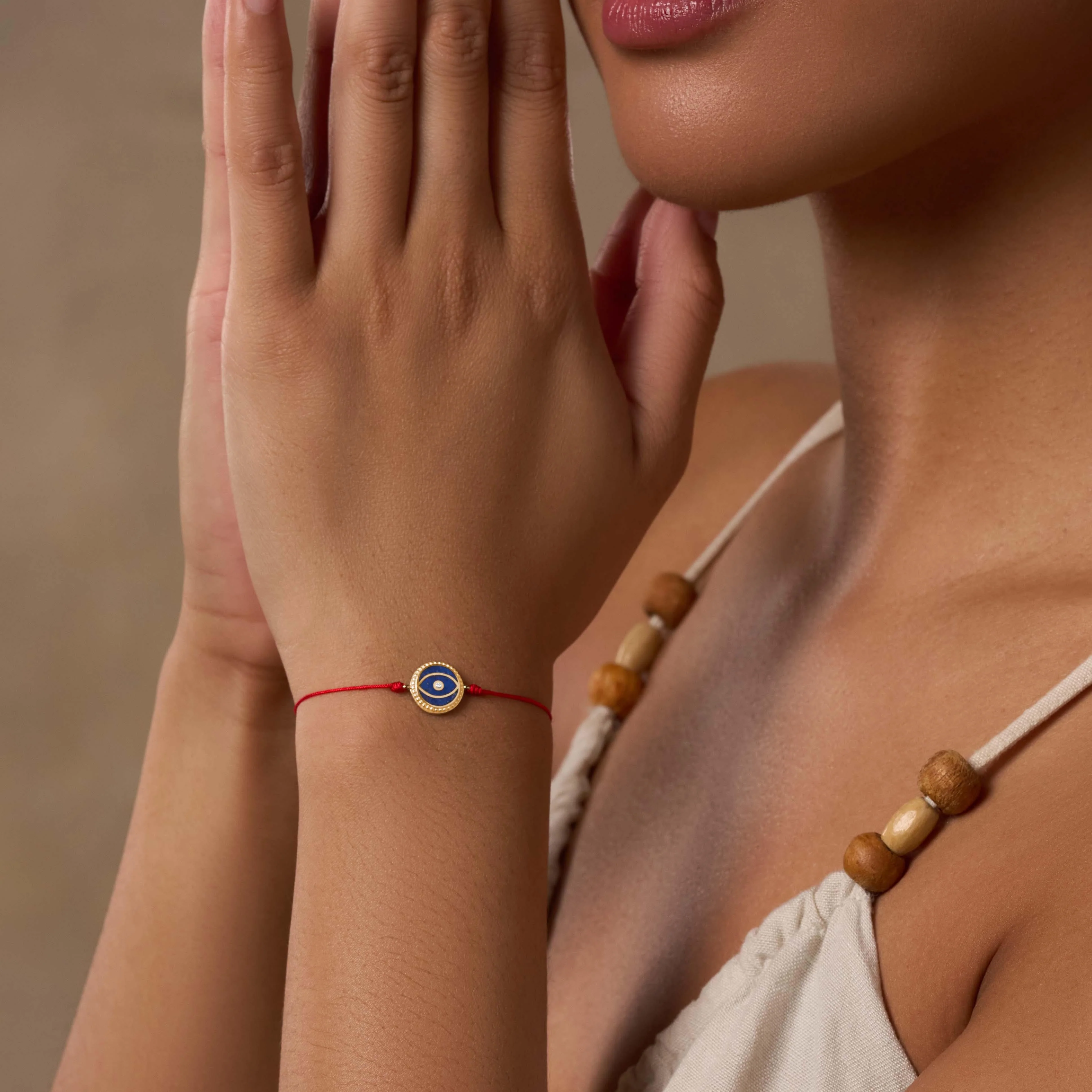 Intuitive Guardian Lapis Lazuli Evil Eye Red String Bracelet - Image 2