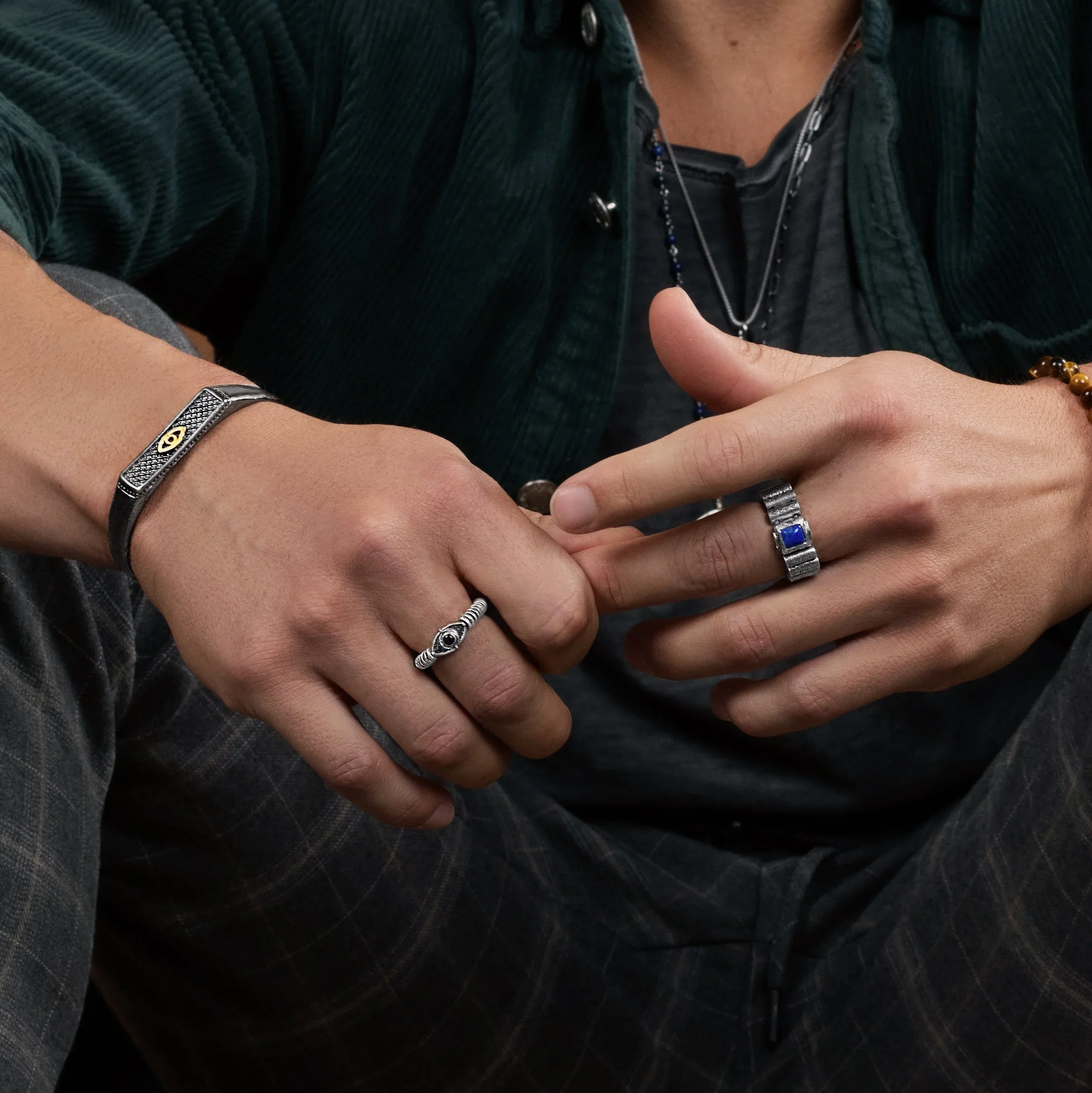 Invisible Armor - Heishi Evil Eye Onyx Ring - Image 2