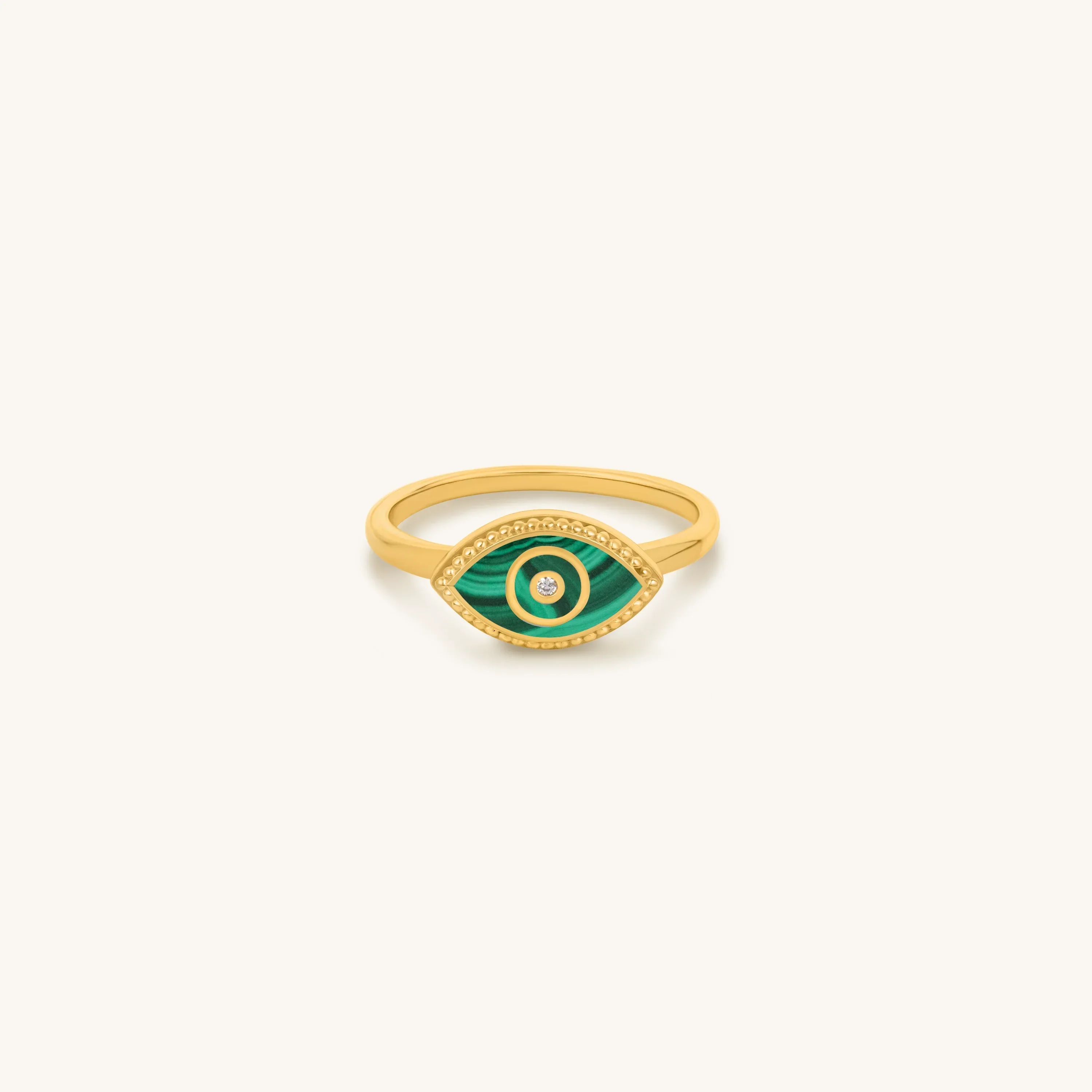 Kaleidoscope Soul Evil Eye Malachite Gold Ring - Image 4