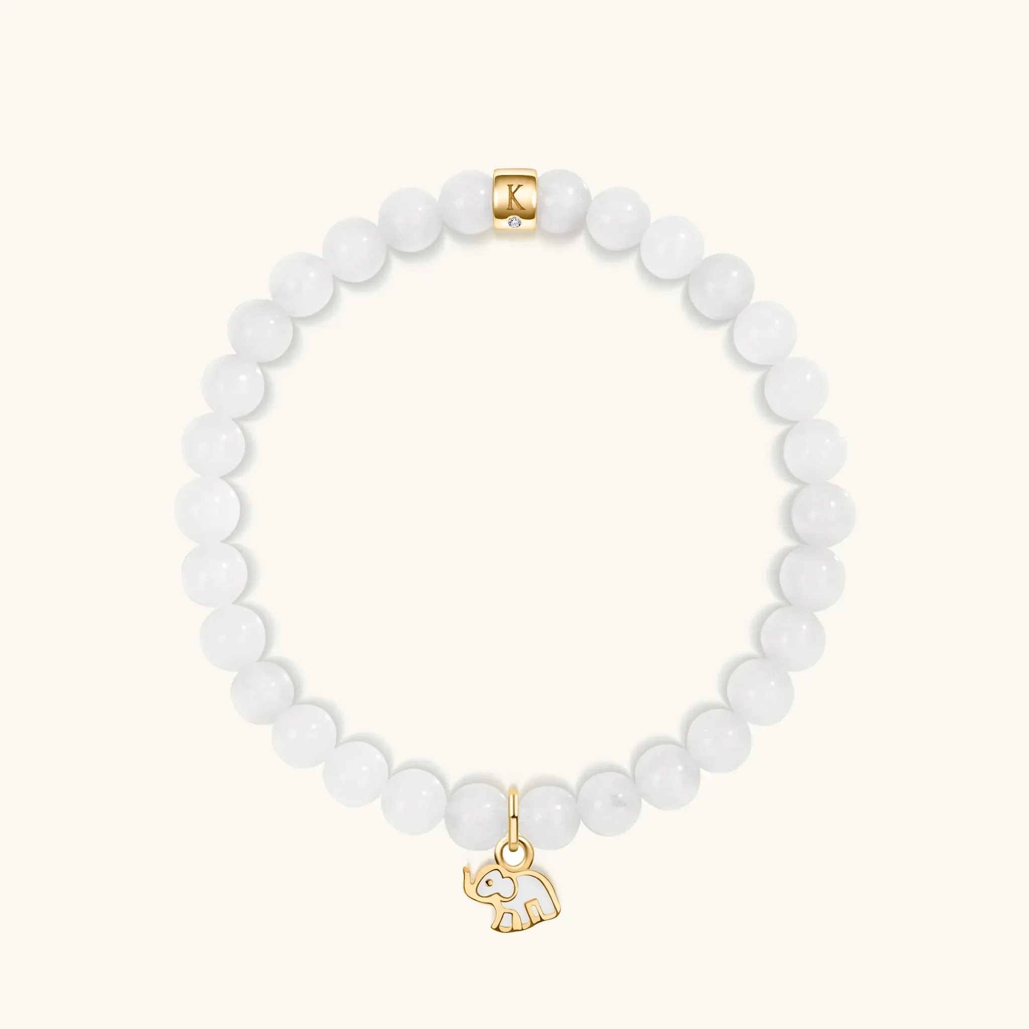 Kindness & Cooperation - White Jade Elephant Bracelet