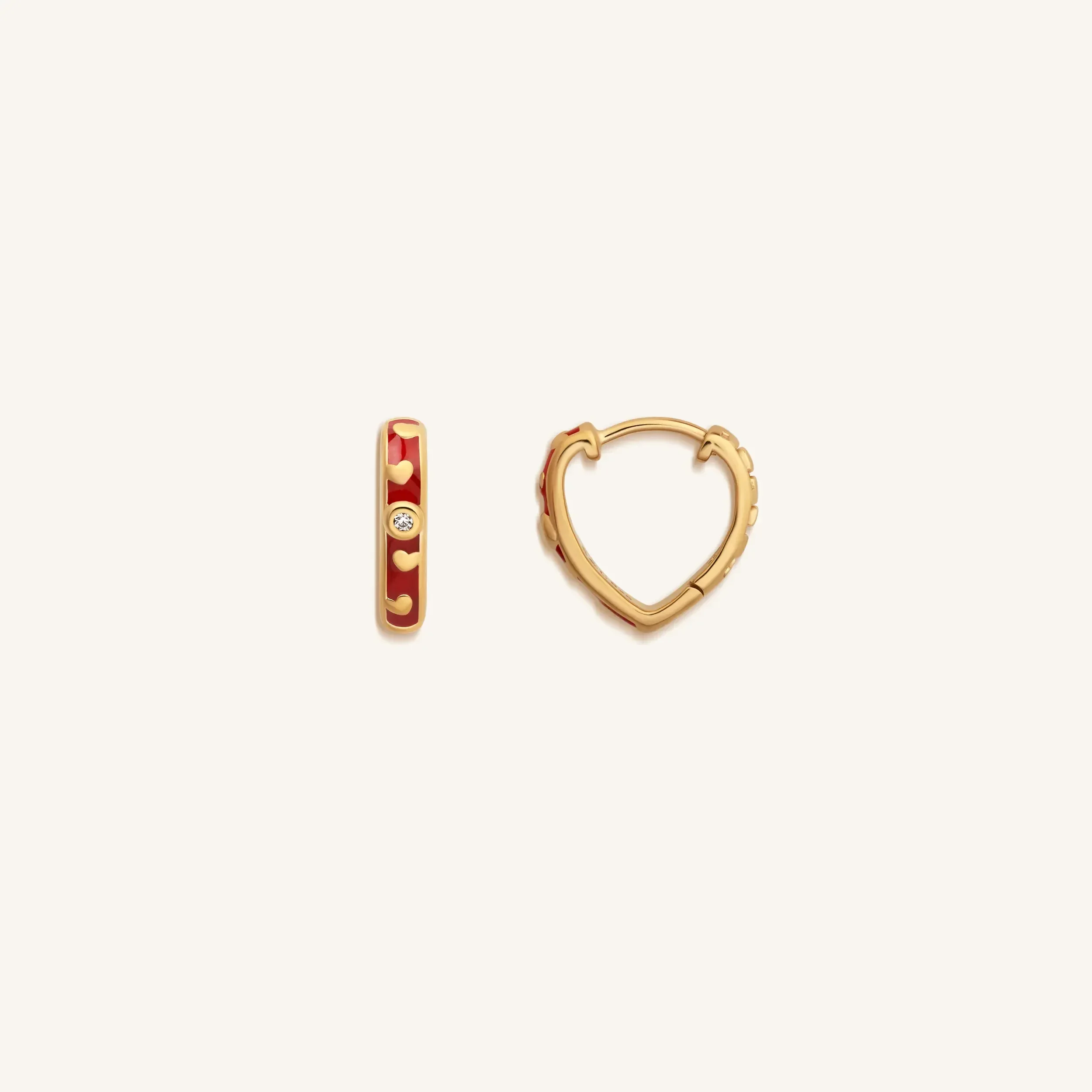 Limitless Love Gold Heart Hoop Earrings - Image 3