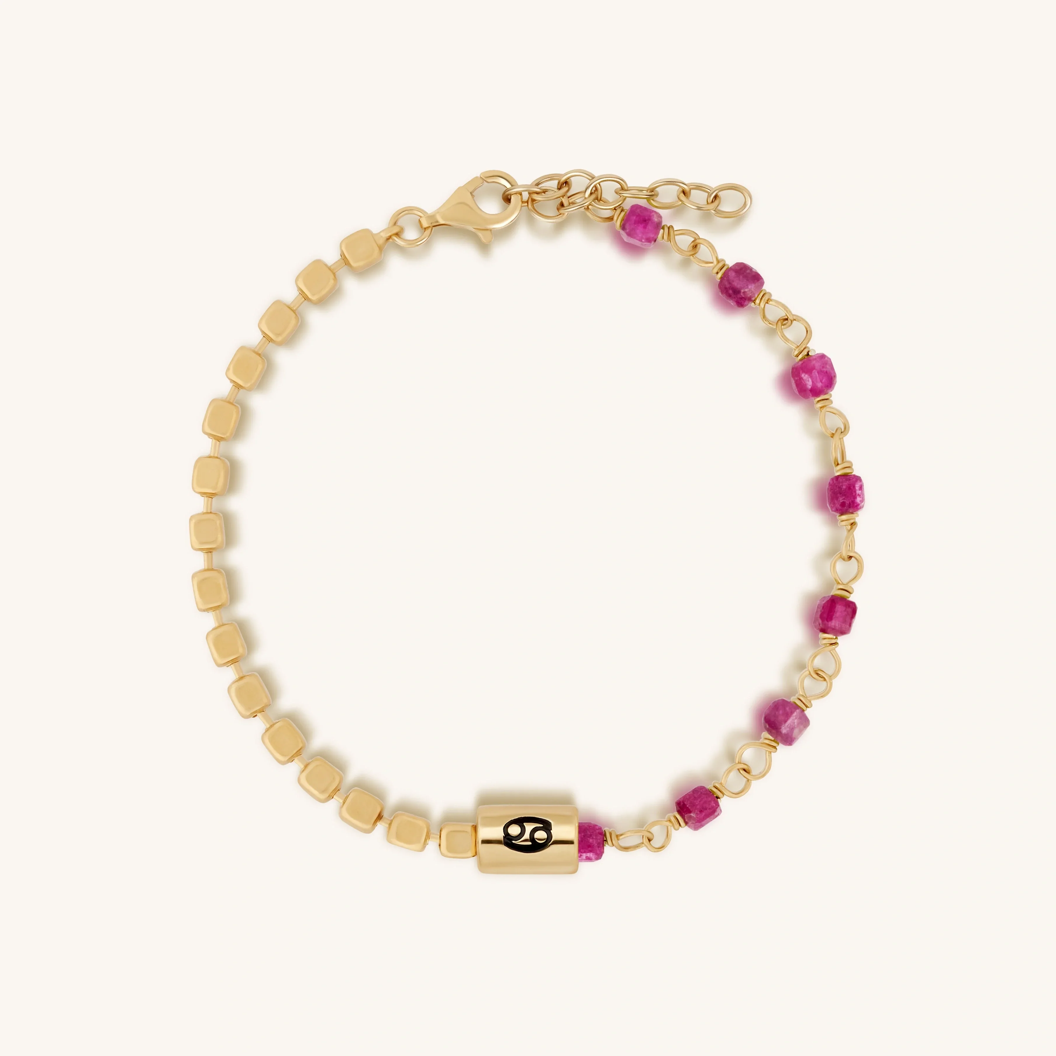 Loyal Heart Ruby Cancer Bracelet