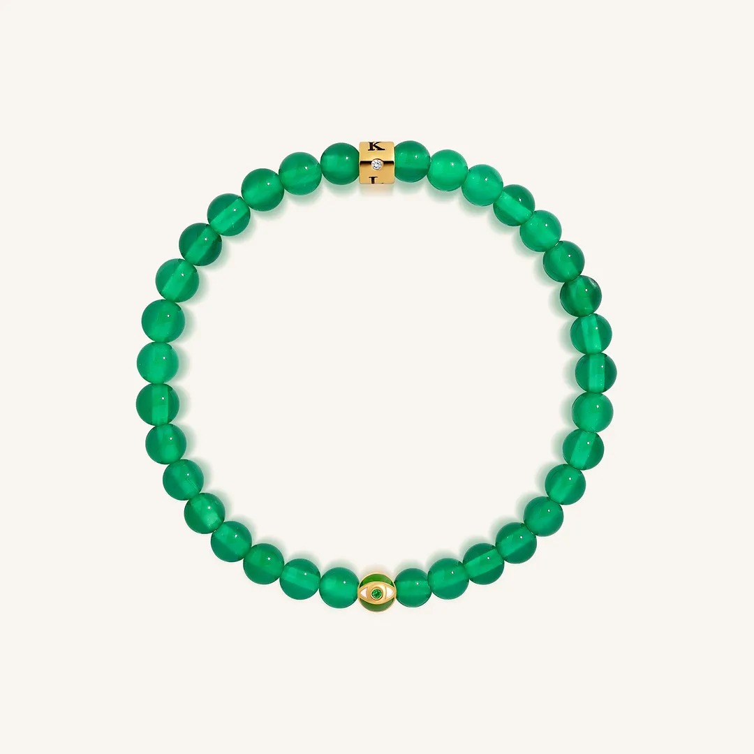 Lucky Bloom Emerald May Birthstone Evil Eye Kid's Bracelet