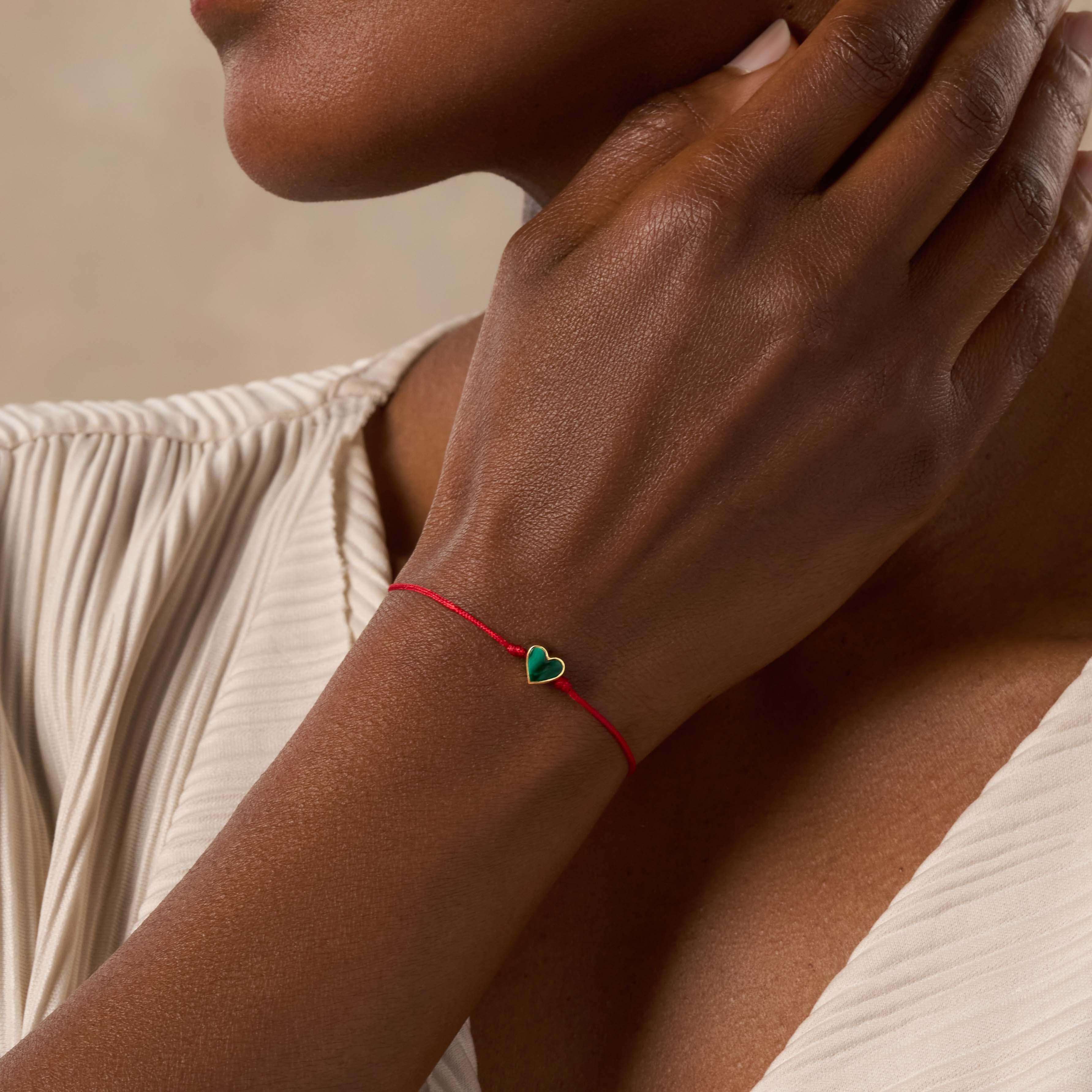 Lucky in Love - Malachite Red String Bracelet - Image 2