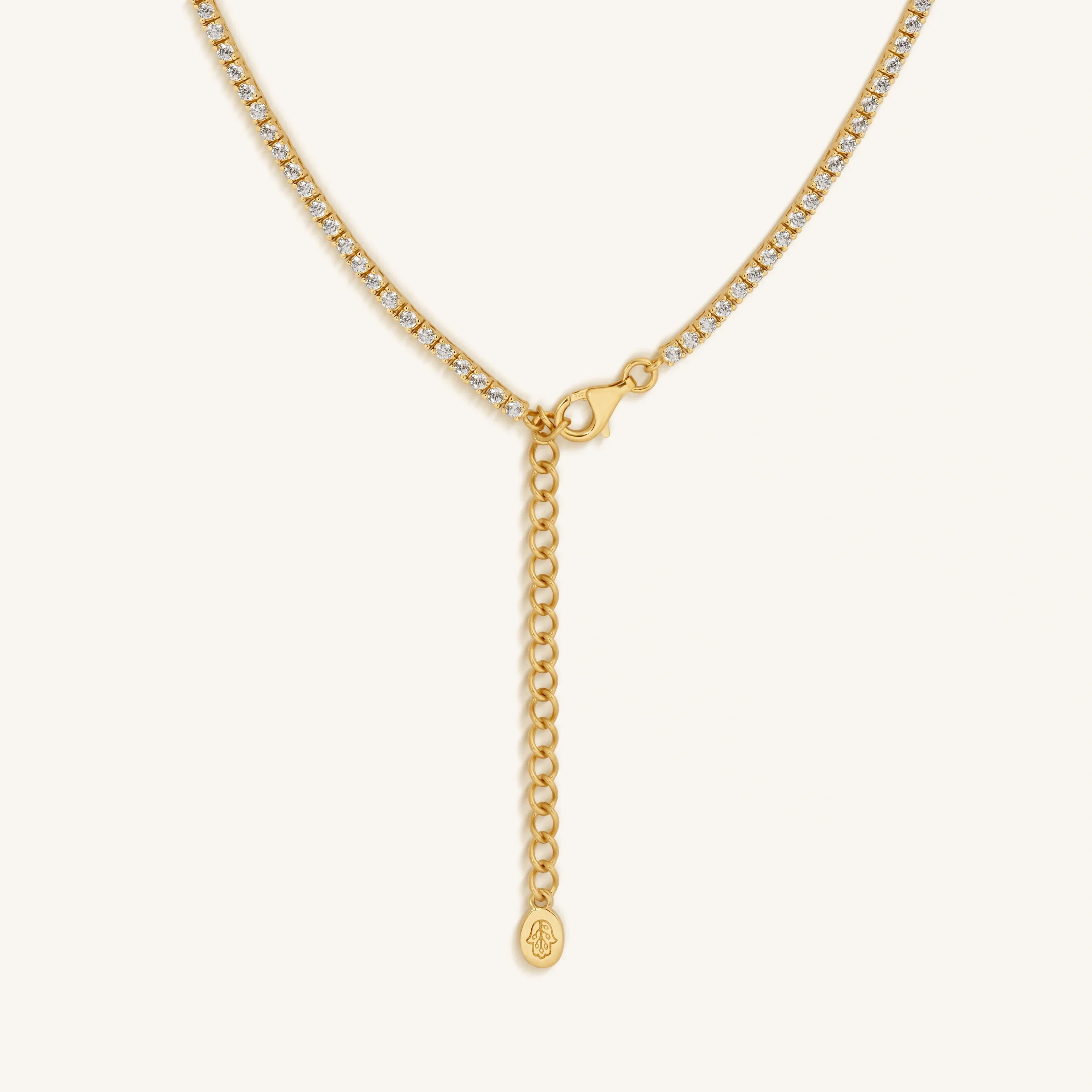 Lucky Manifestation Hamsa & Evil Eye Tennis Necklace - Image 3