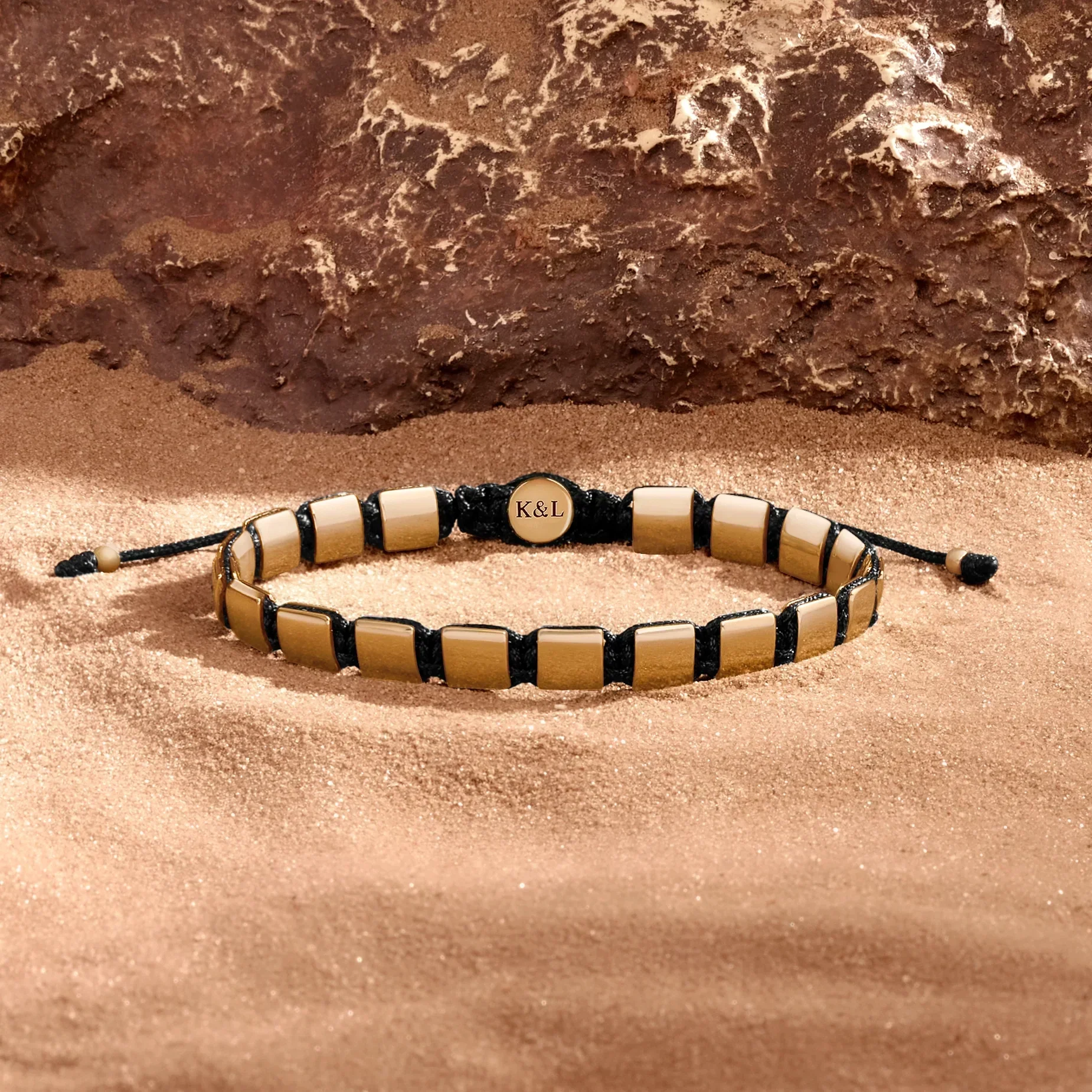 Lucky Spirit Gold Evil Eye Black String Bracelet