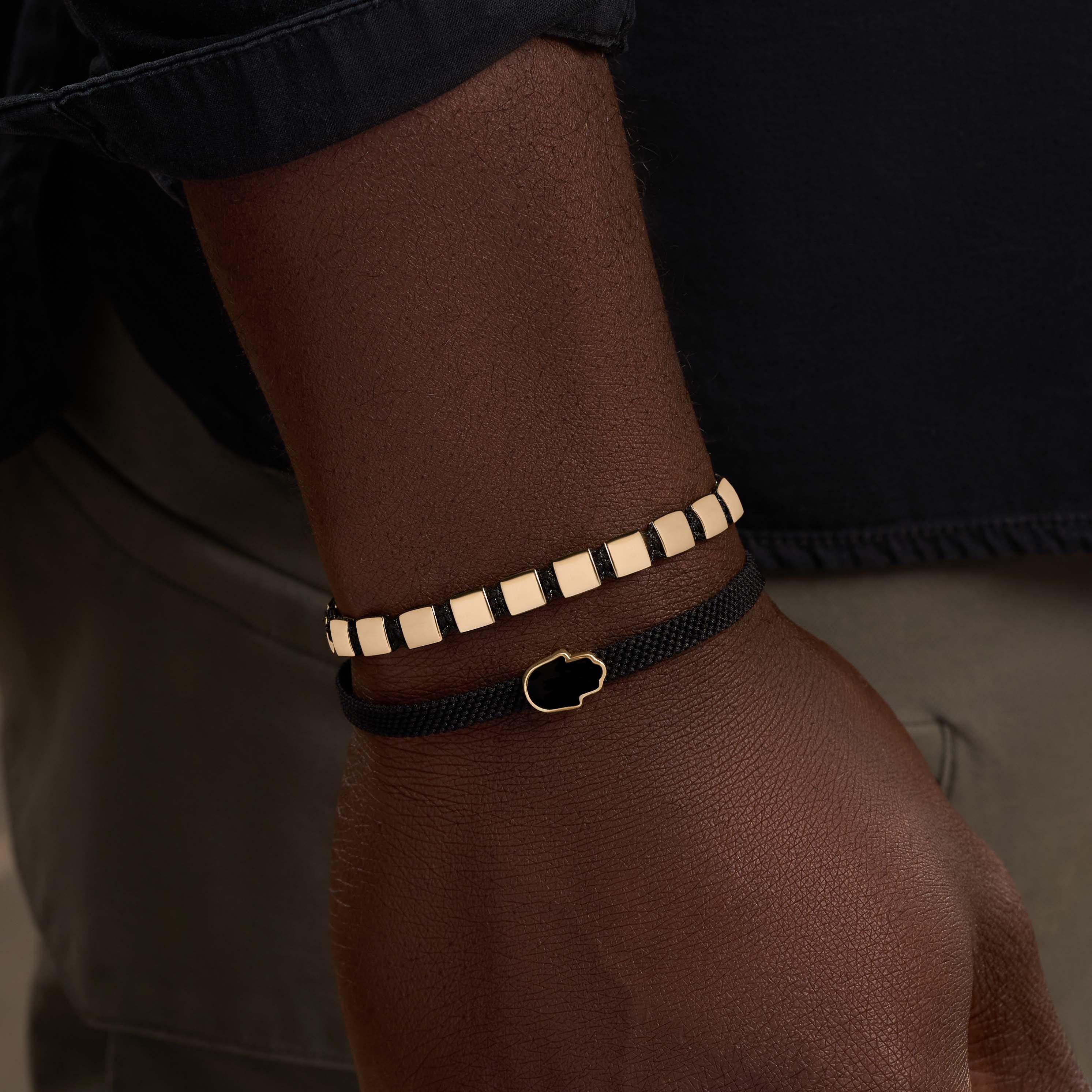 Lucky Spirit Gold Evil Eye Black String Bracelet - Image 3