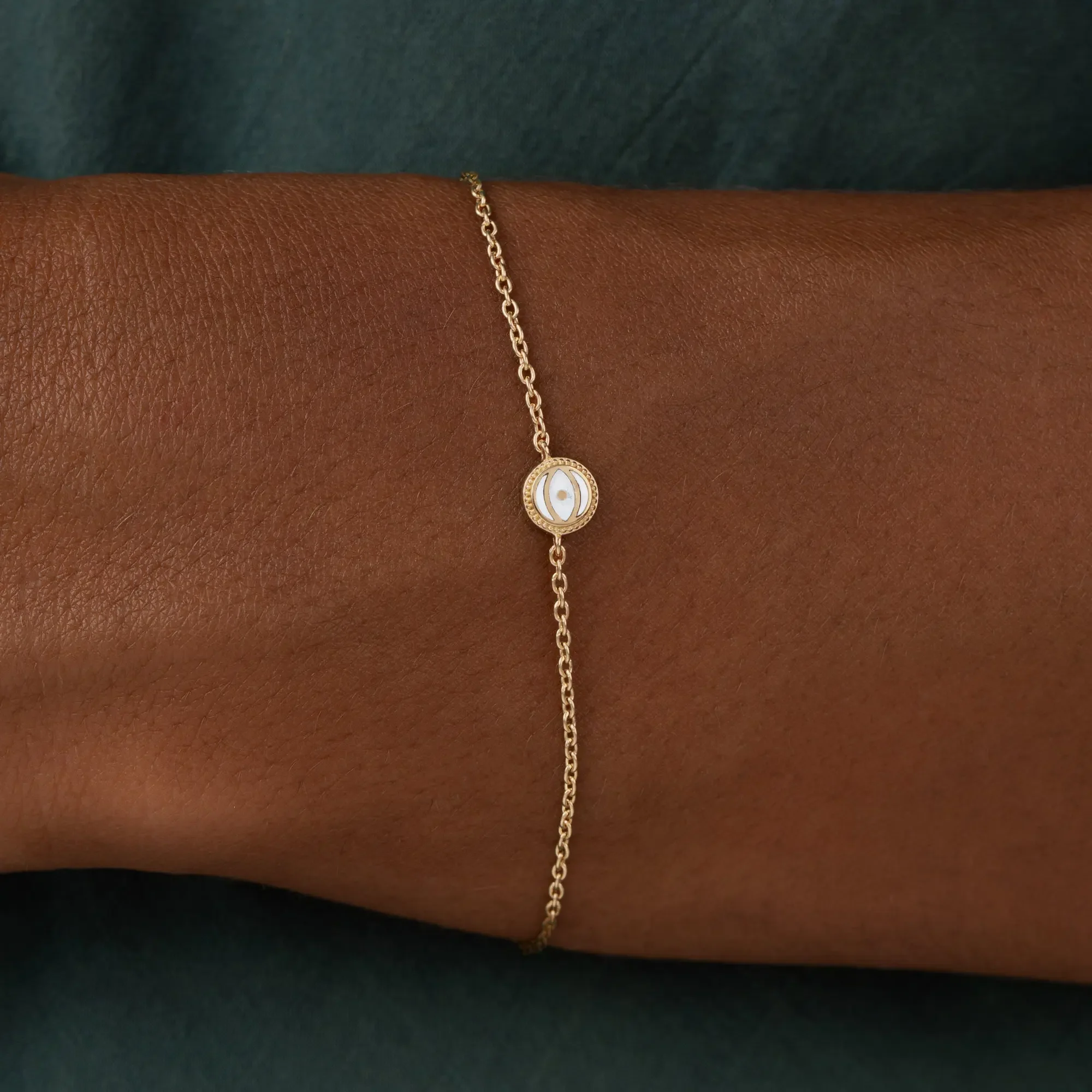 Luminous Clarity - White Quartz April Birthstone Gold Bracelet - Image 2