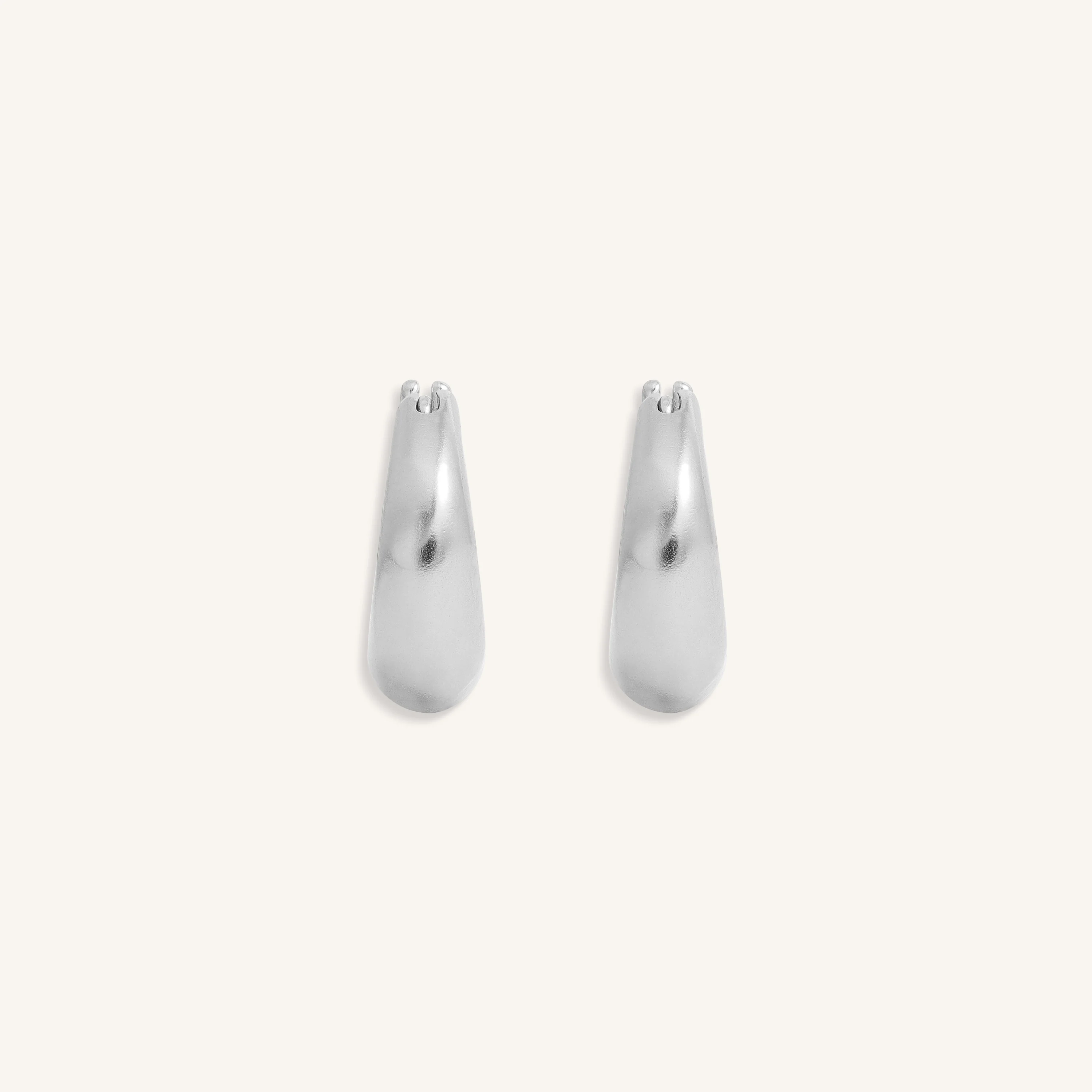 Lunar Arc Mini Silver Hoops