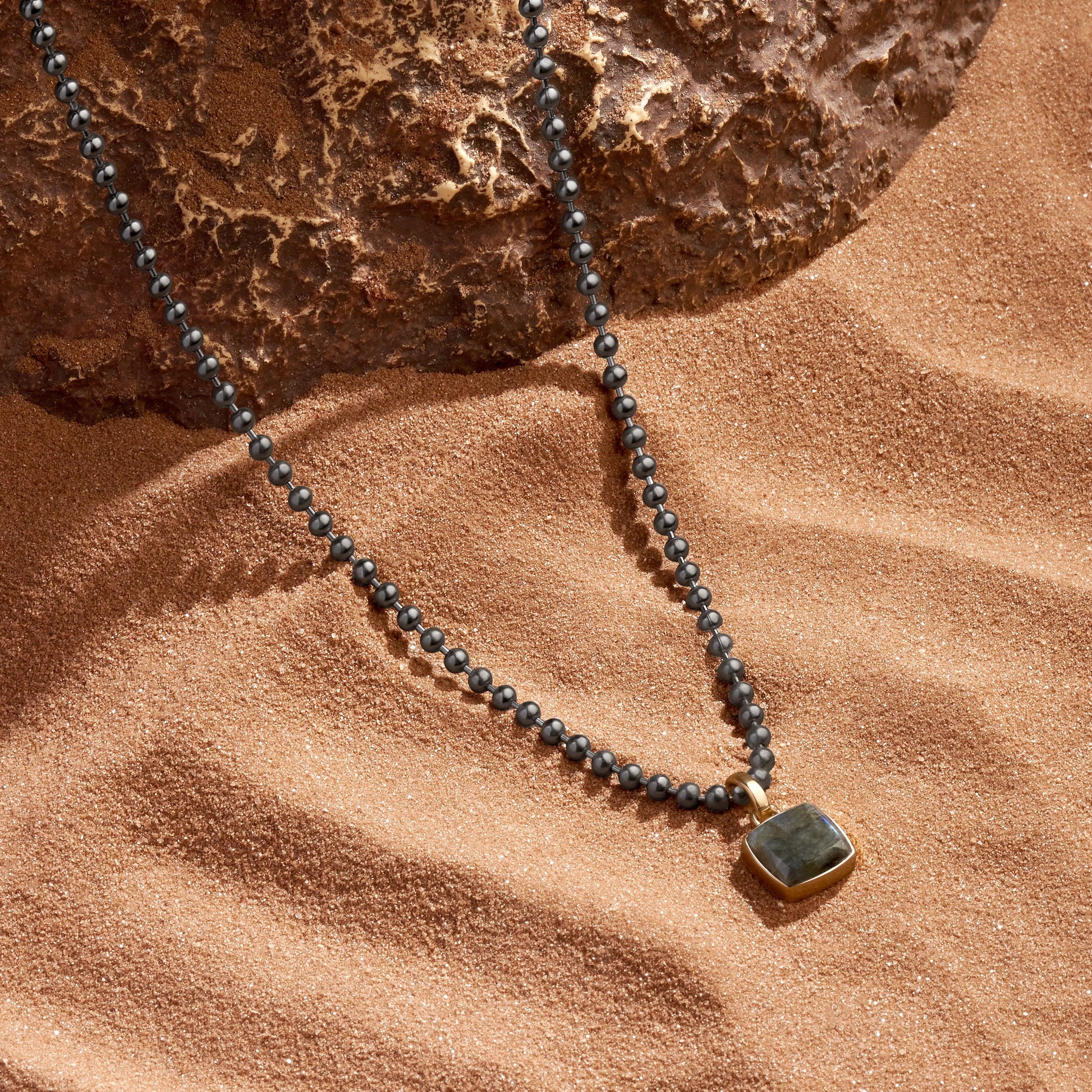 Lunar Force Gunmetal Labradorite Charm Necklace - Image 2