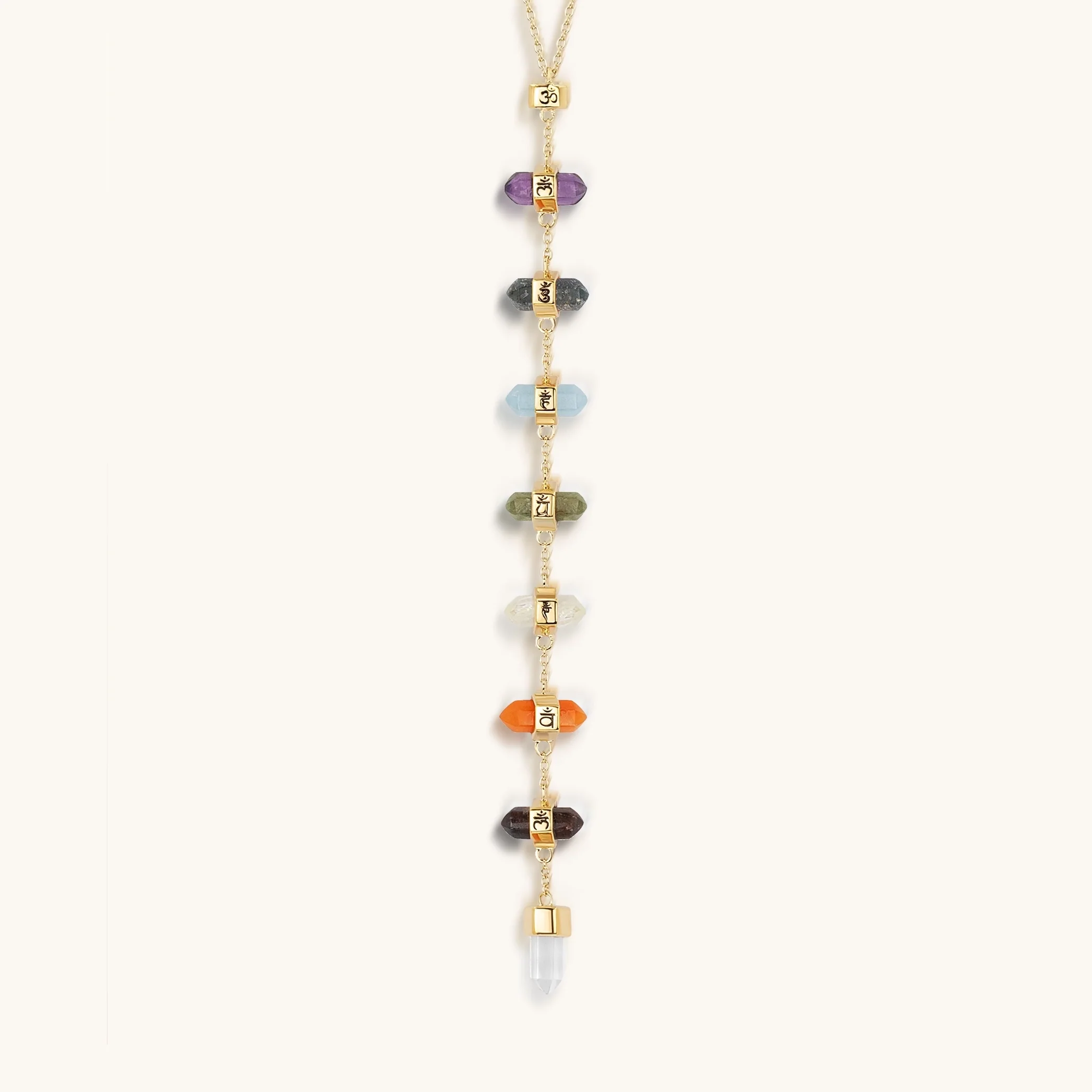 Magical Drops Multi-Stone Chakra Lariat Necklace - Image 8