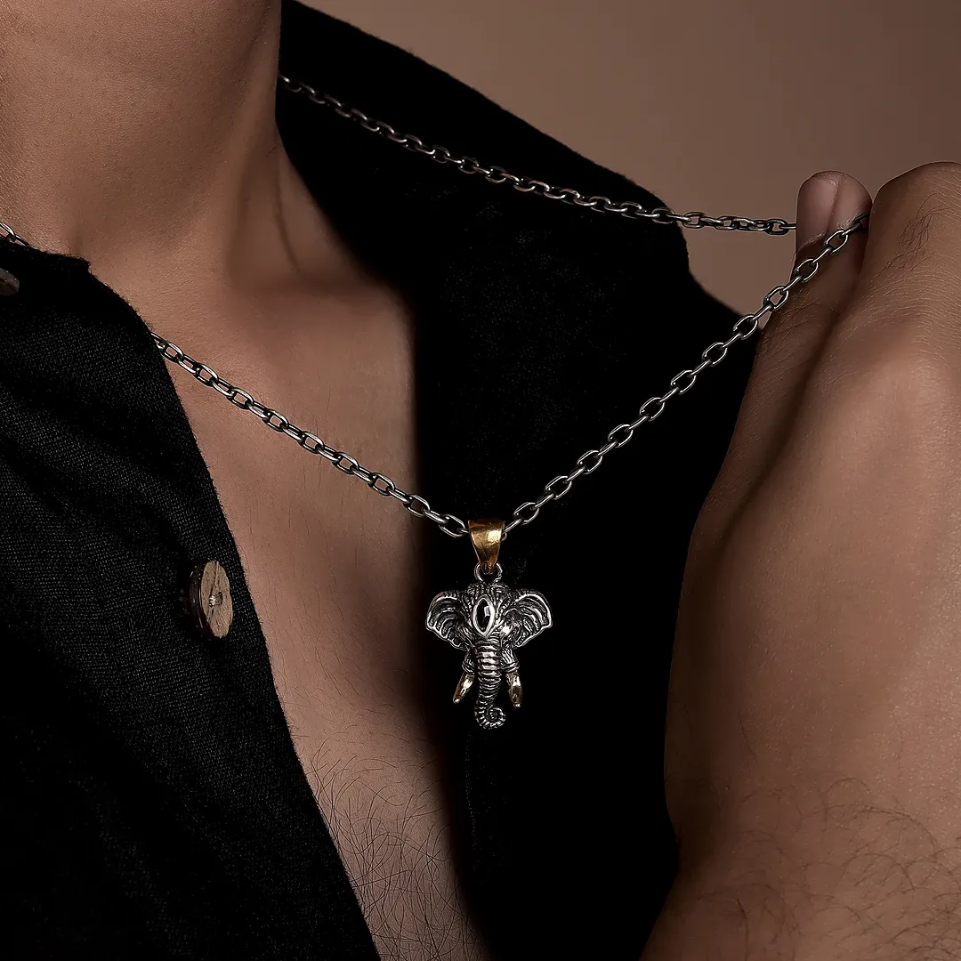 Majestic Guardian Elephant Head Necklace - Image 2
