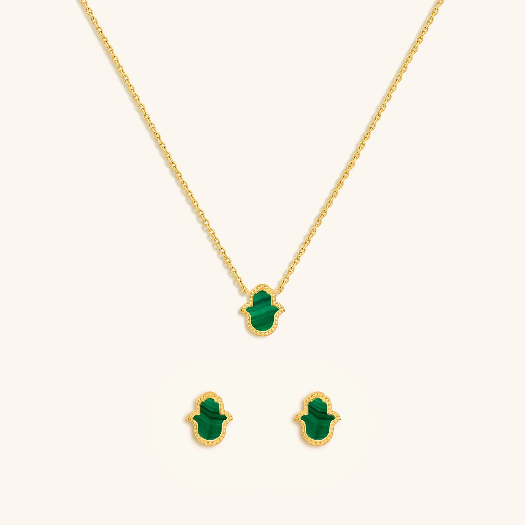Malachite Magic Hamsa Set