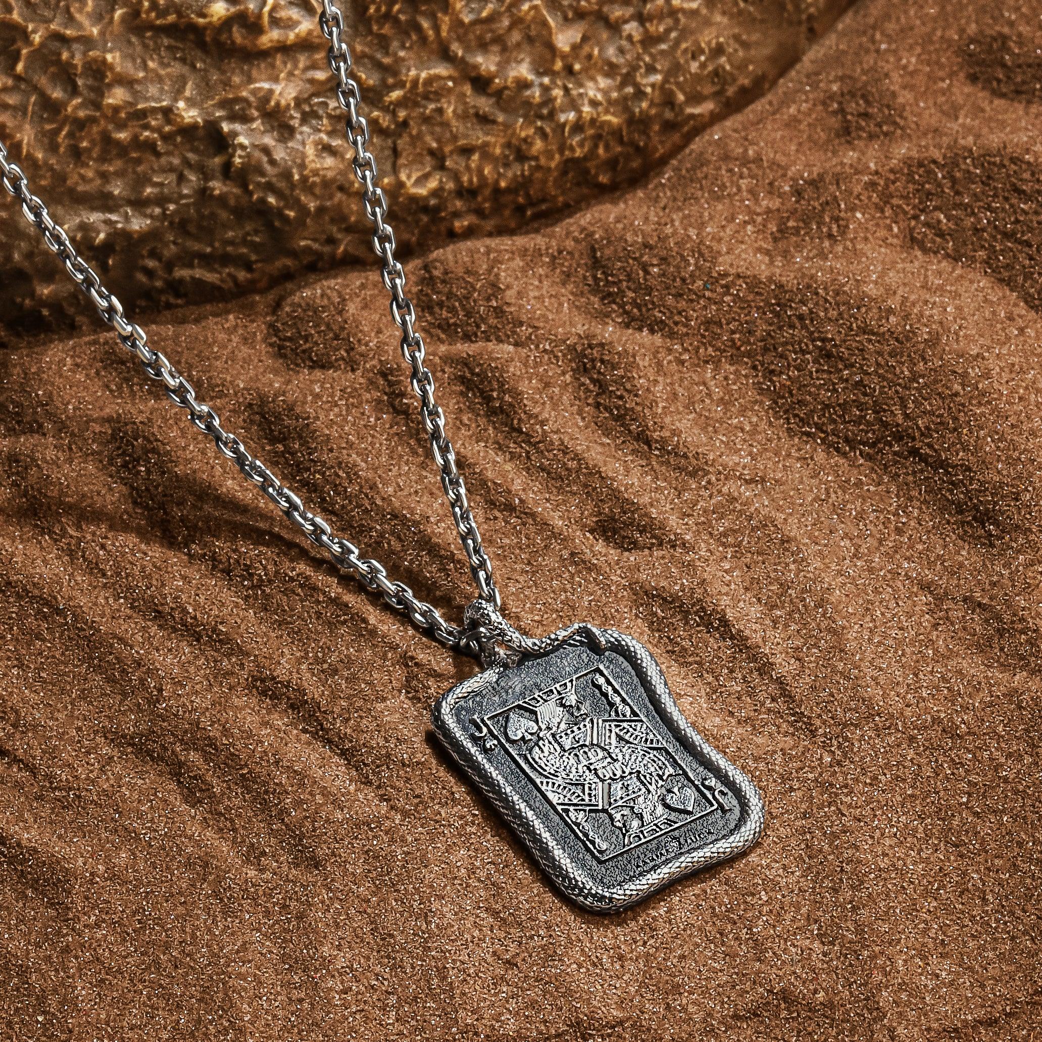 Manifest & Achieve - Ace Spade Card Silver Necklace - Image 3