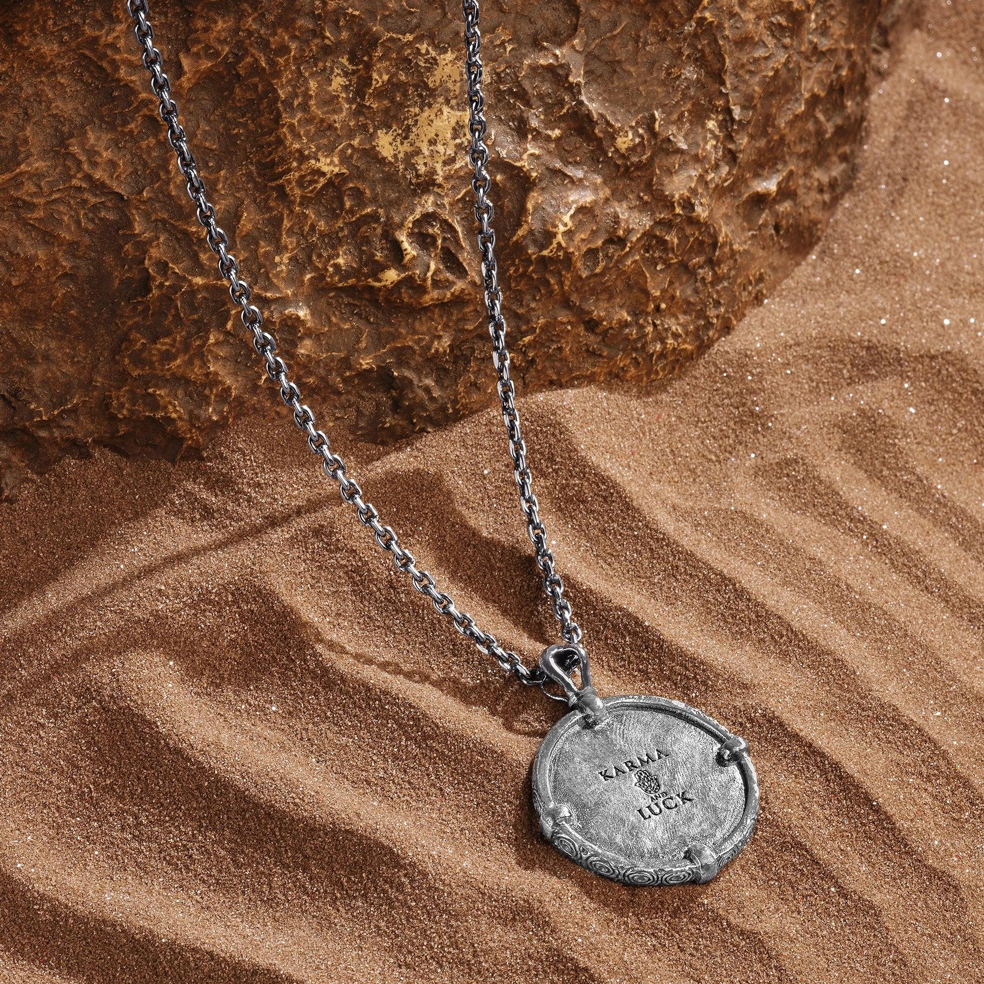 Mayan Wisdom - Onyx Coin Pendant Necklace - Image 4