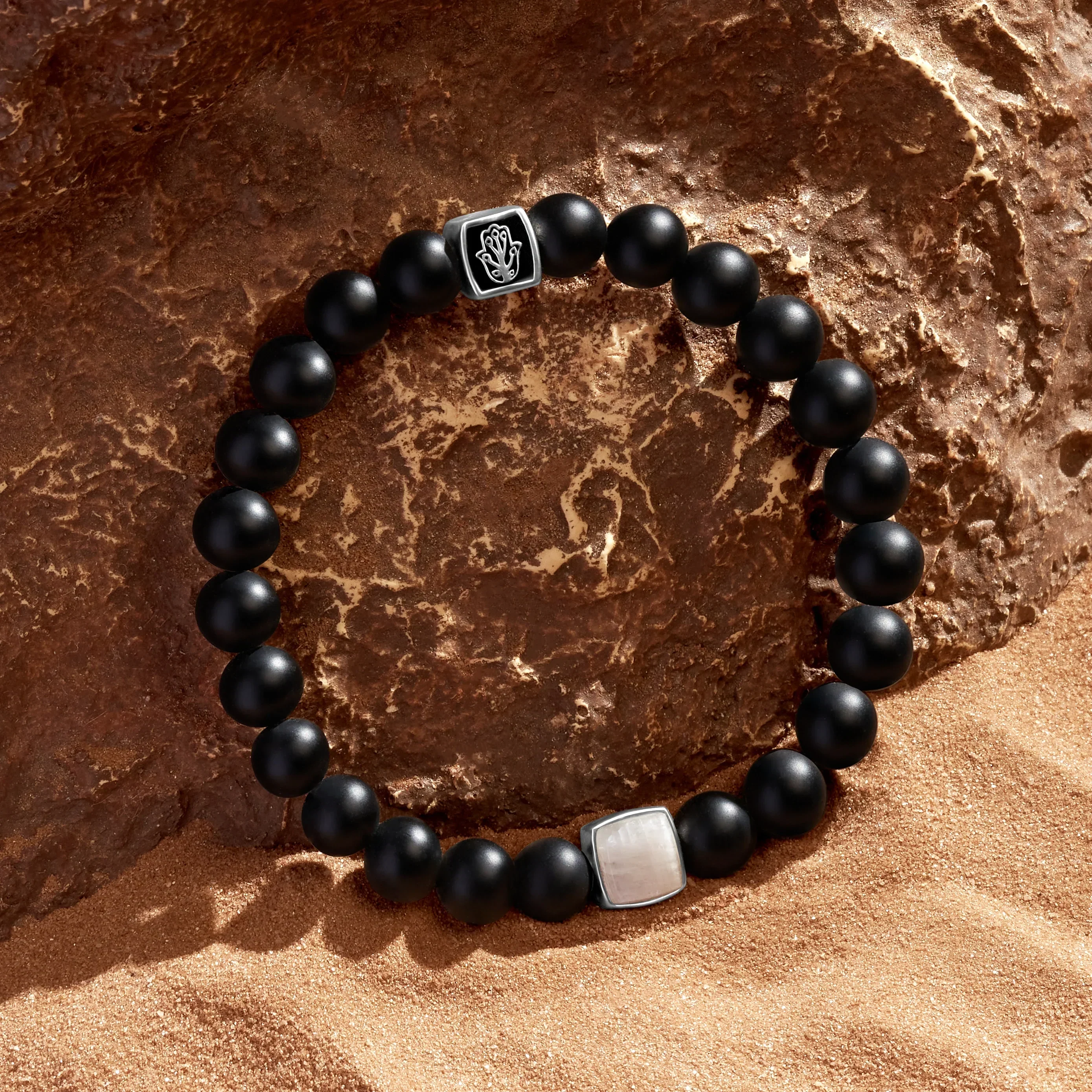 Abundant Awakening Moonstone Birthstone Bracelet on Black Onyx