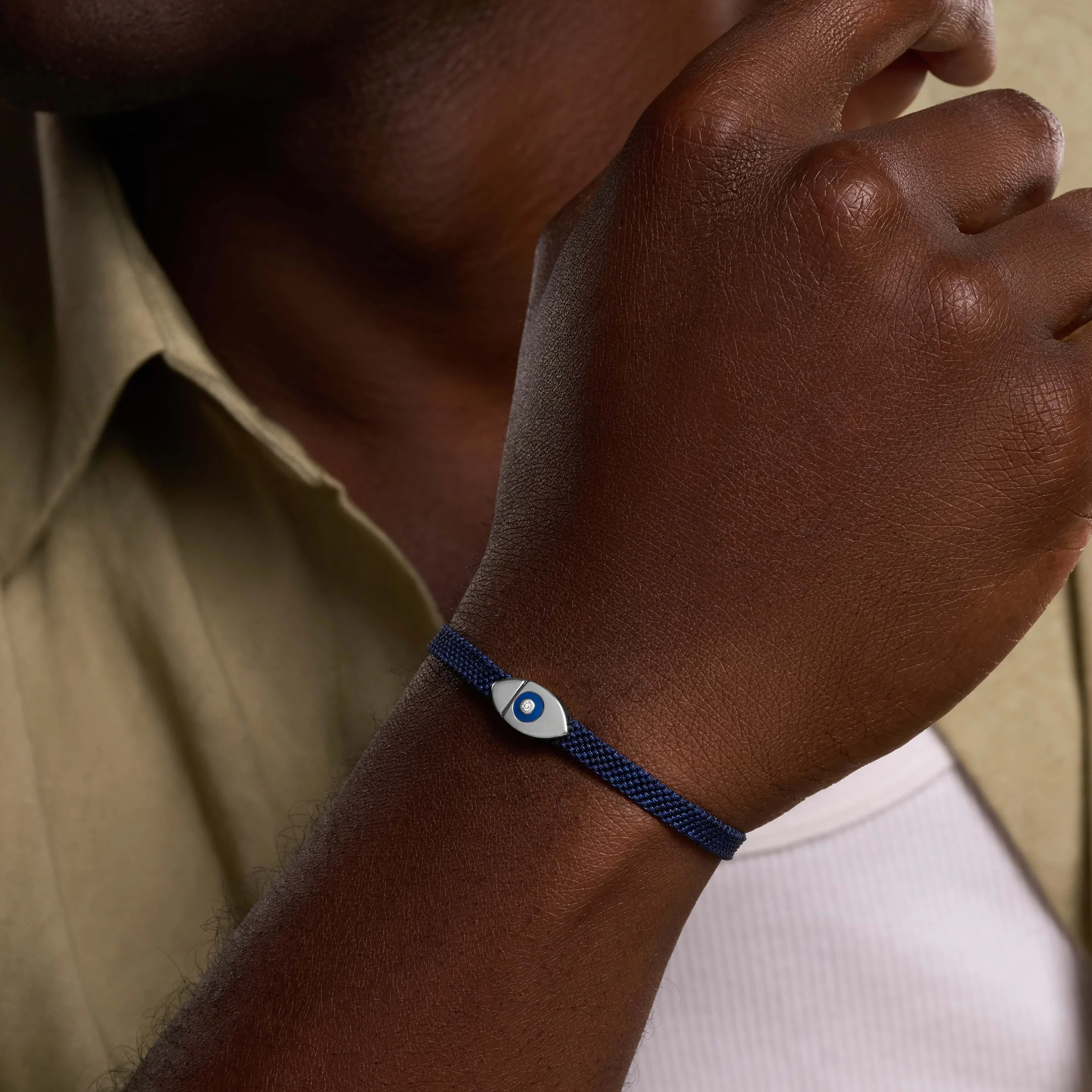 Men's Effortless Calm Blue String Bracelet - Image 2
