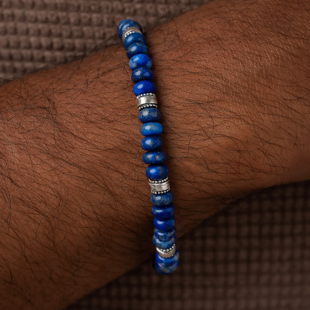 Midnight Sky Deep Lapis Macramé Bracelet - Image 2