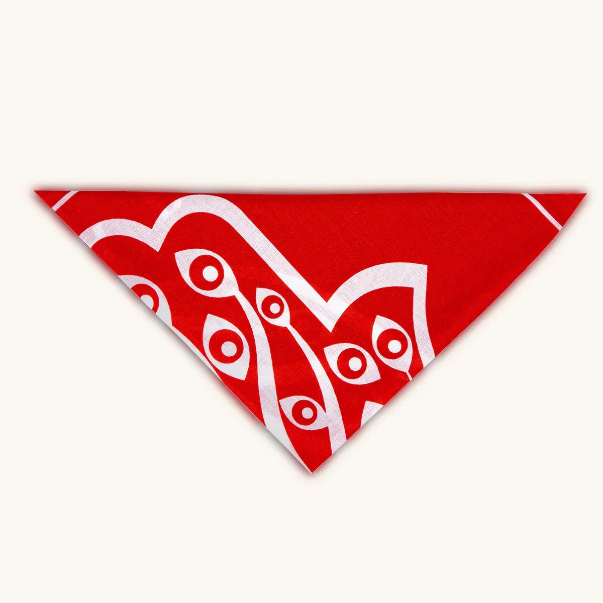 Mighty Protector - Cotton Voile Red Hamsa Pet Bandana - Image 2