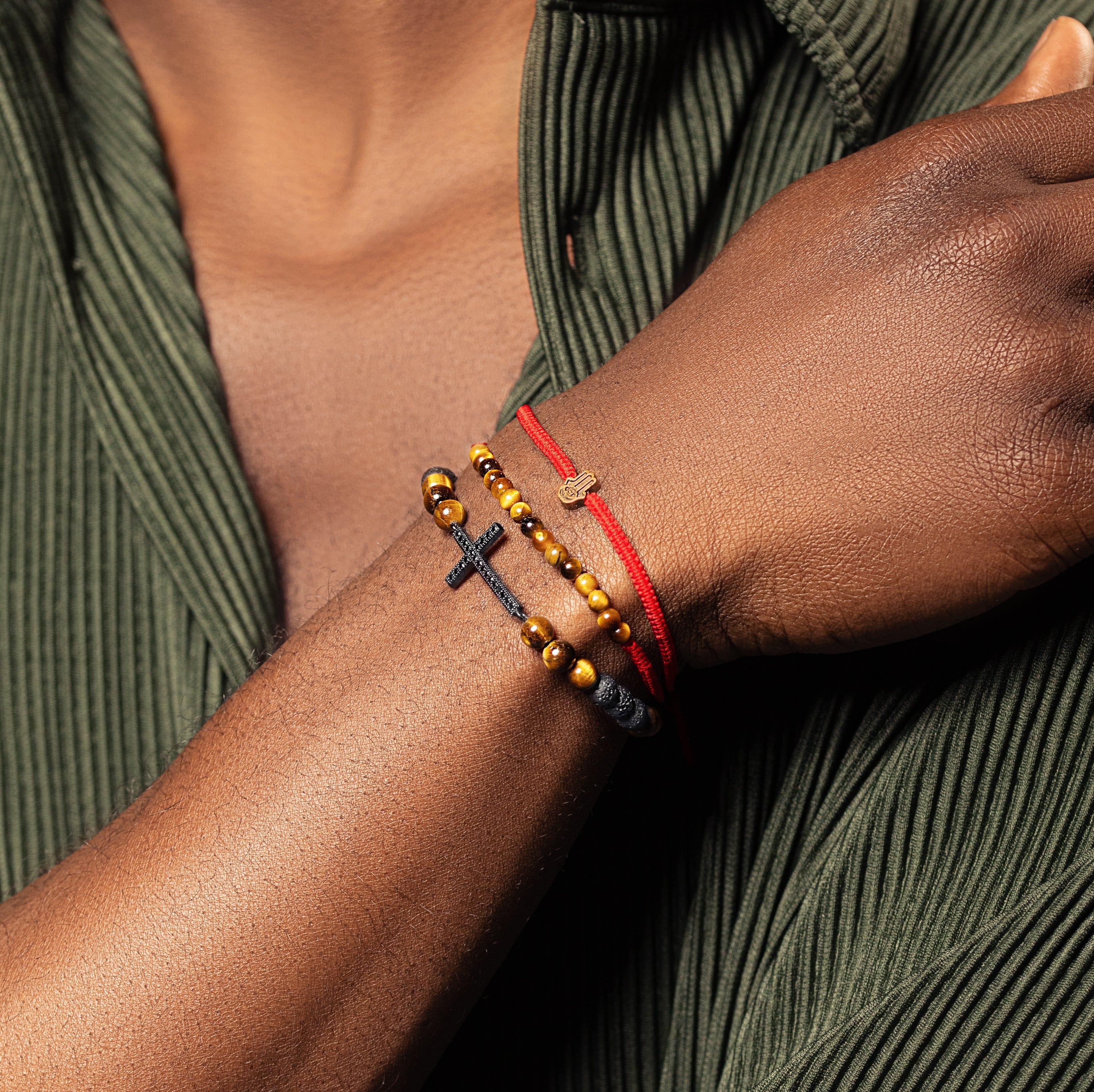 Mighty Protector - Tiger's Eye Stone Wrap Bracelet - Image 2