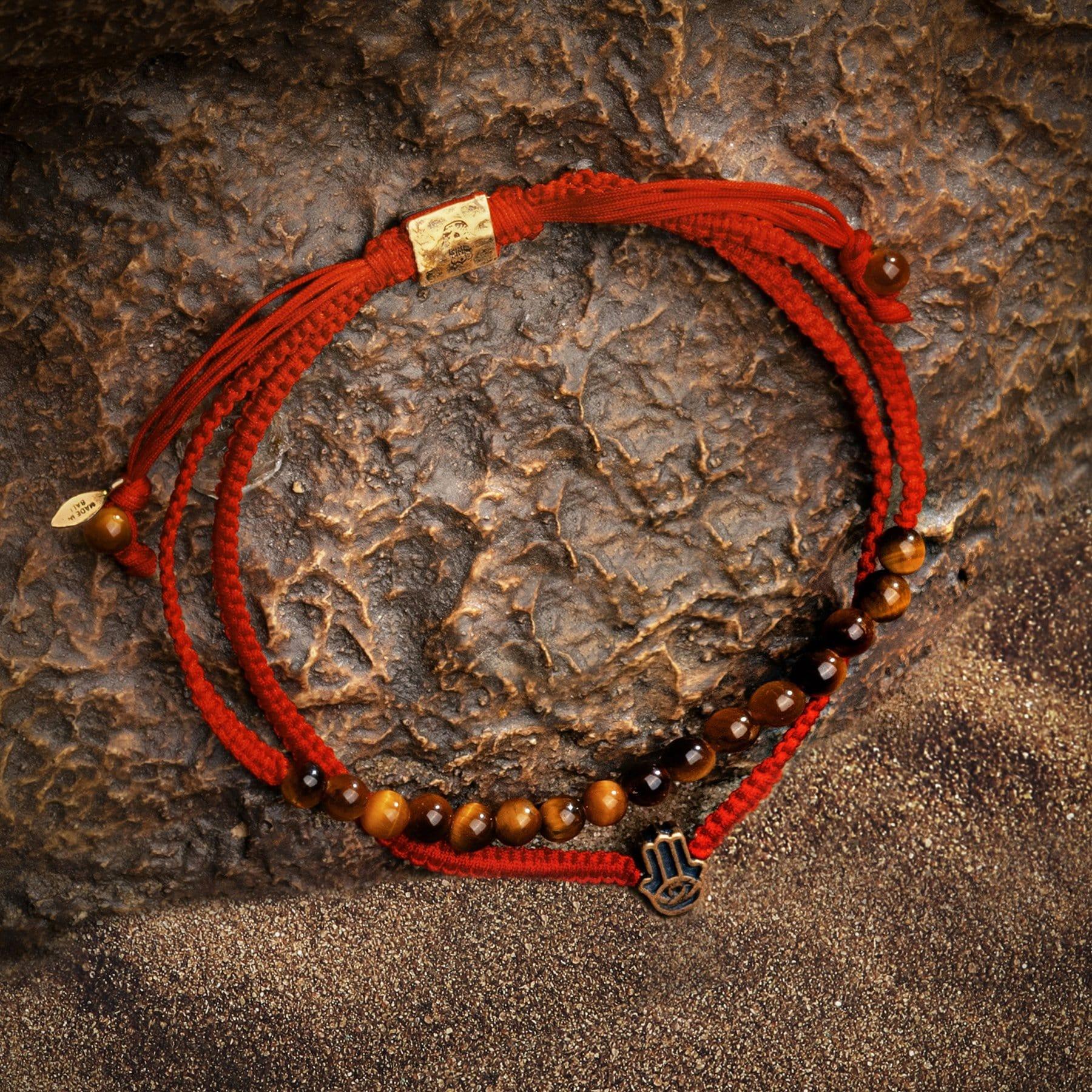 Mighty Protector - Tiger's Eye Stone Wrap Bracelet - Image 3
