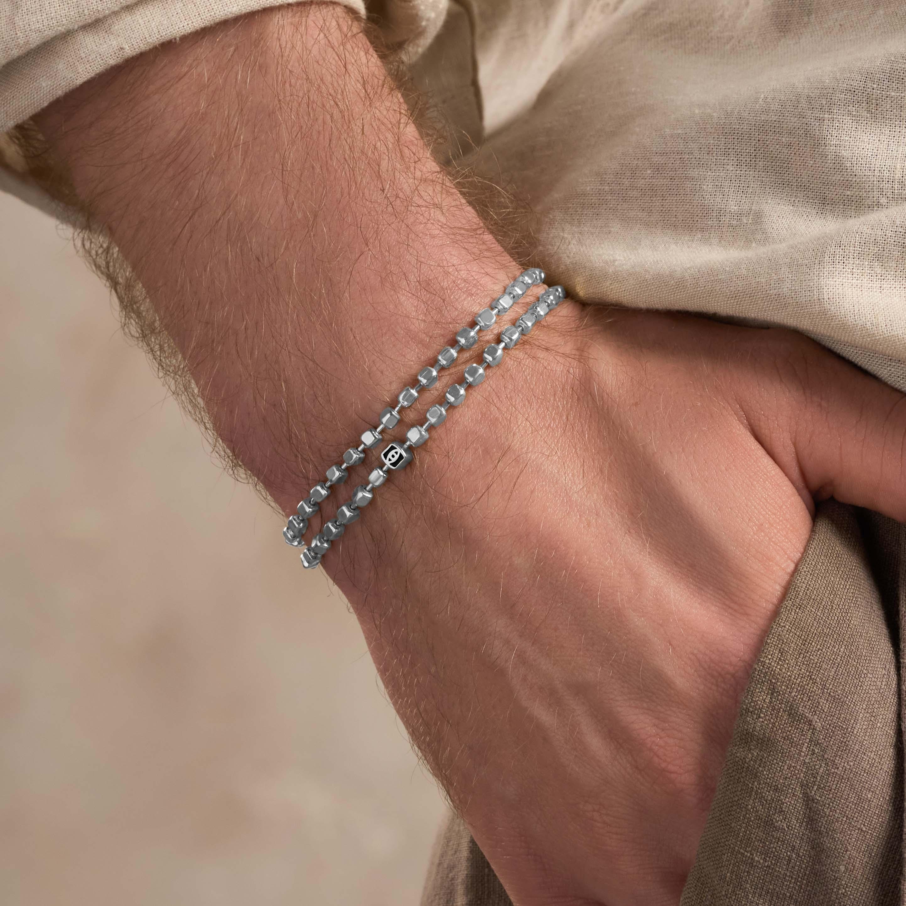 Mindful Strength Silver Evil Eye Hamsa Bracelet - Image 2