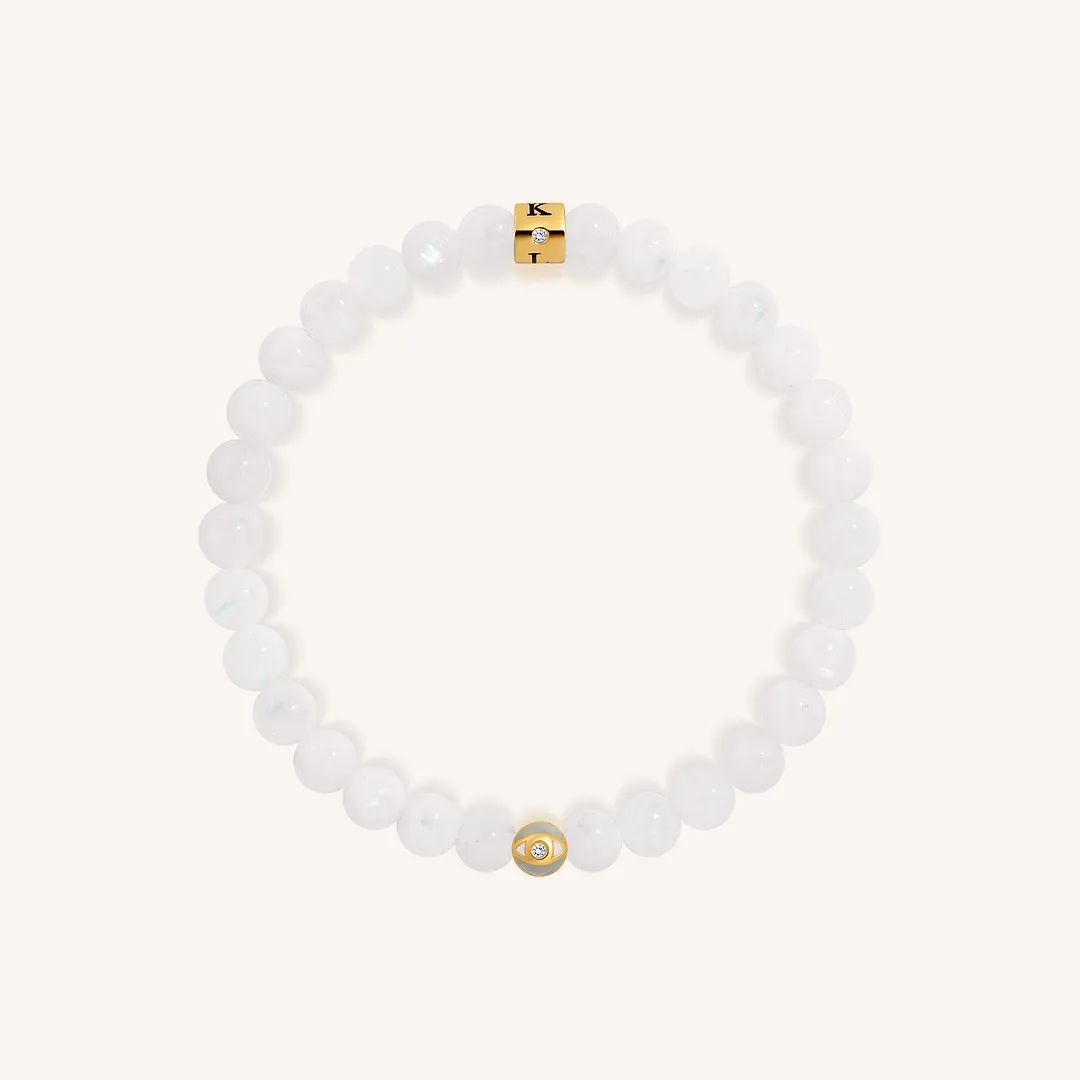 Moonlit Dreams Moonstone June Birthstone Evil Eye Kid's Bracelet