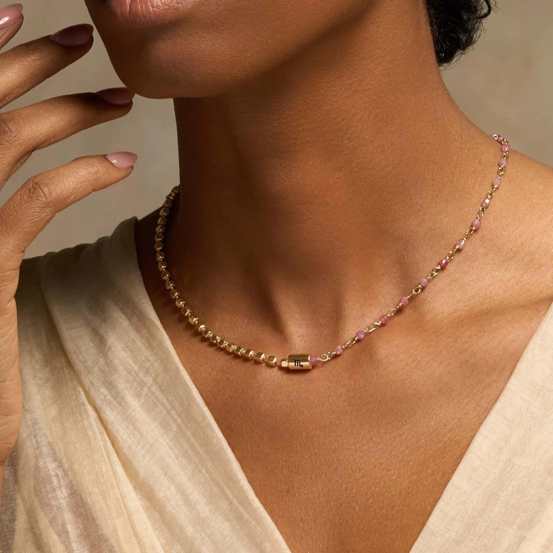 Mystic Depths Scorpio Pink Tourmaline Jewelry Set - Image 2