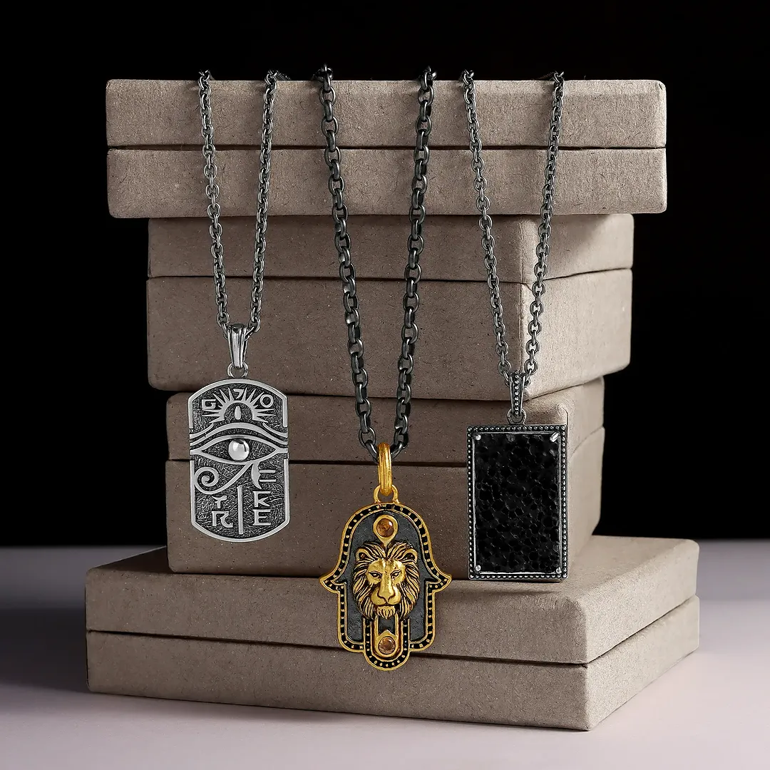 Mystic Turn Spiritual Eye of Horus Silver Necklace - Image 3