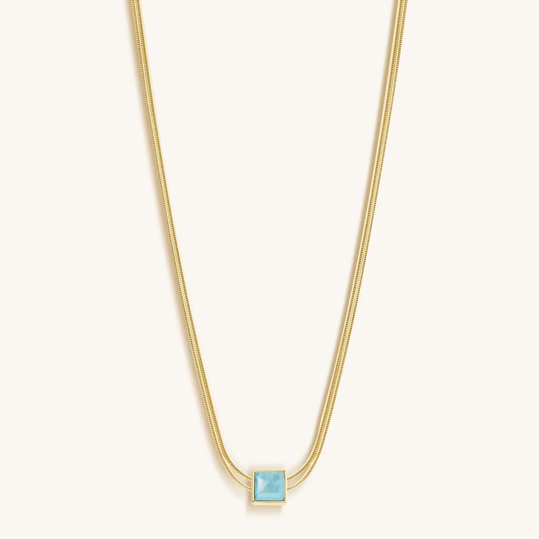 Nurture & Thrive - Aquamarine Evil Eye March Birthstone Necklace - Image 4