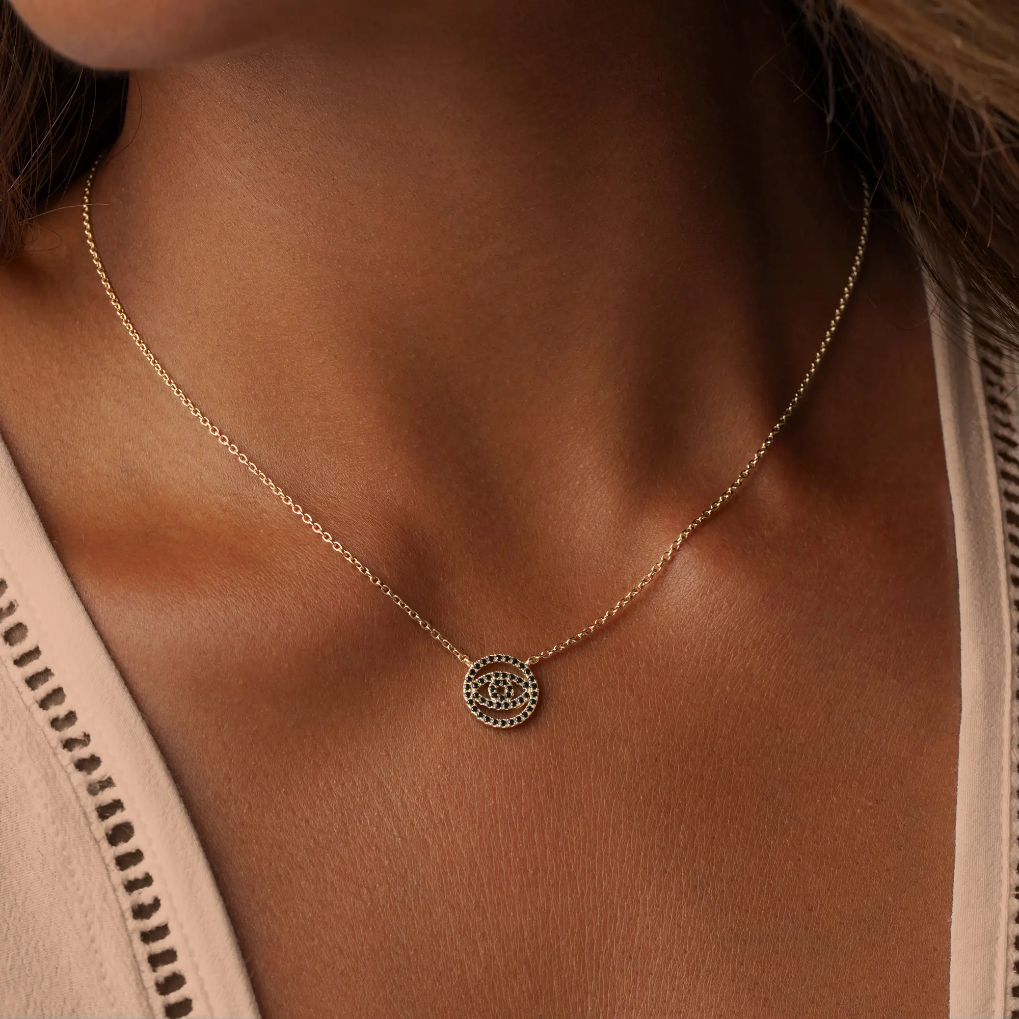 Obsidian Grace Evil Eye Necklace - Image 2