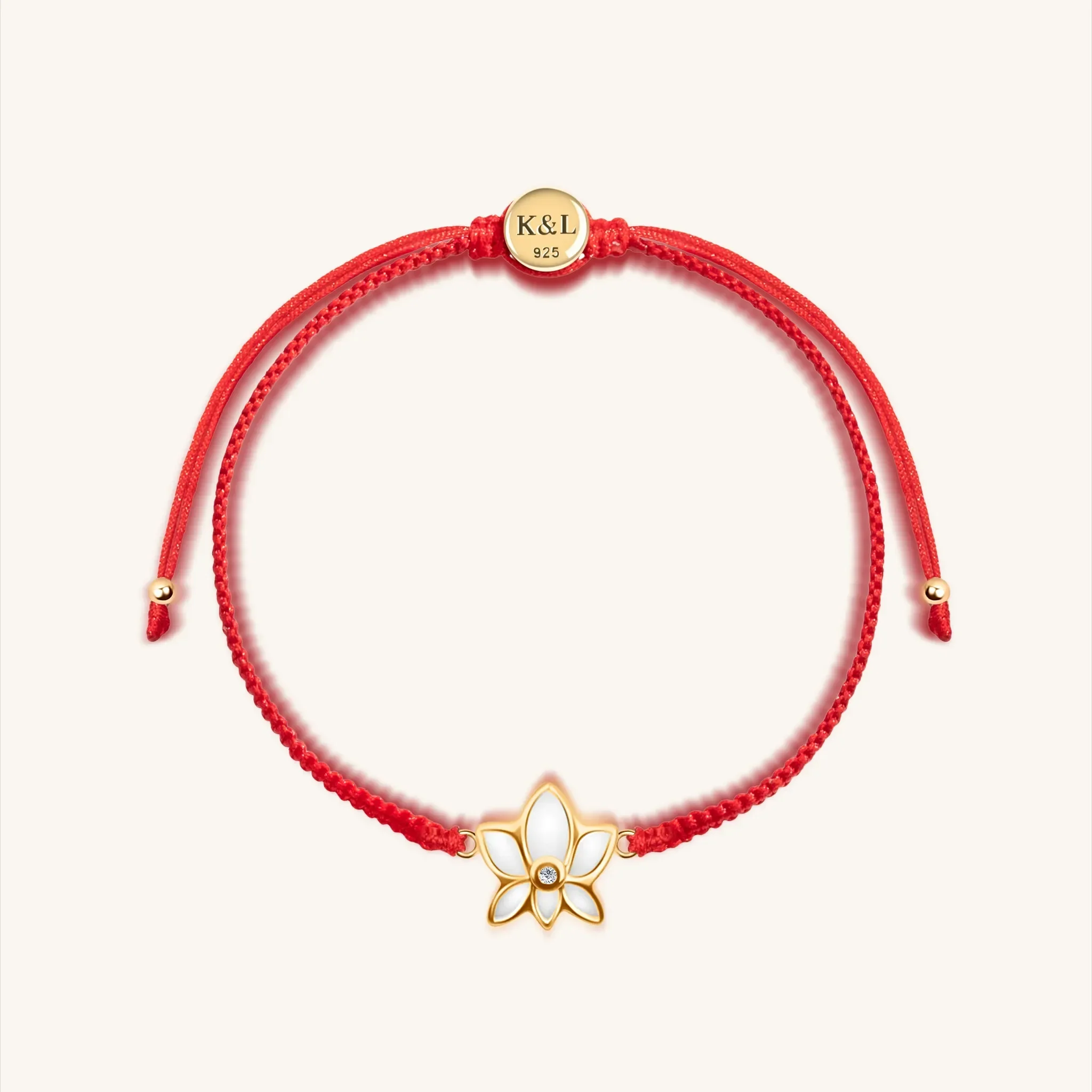 Obstacle Crusher Red String Lotus Charm Bracelet - Image 2
