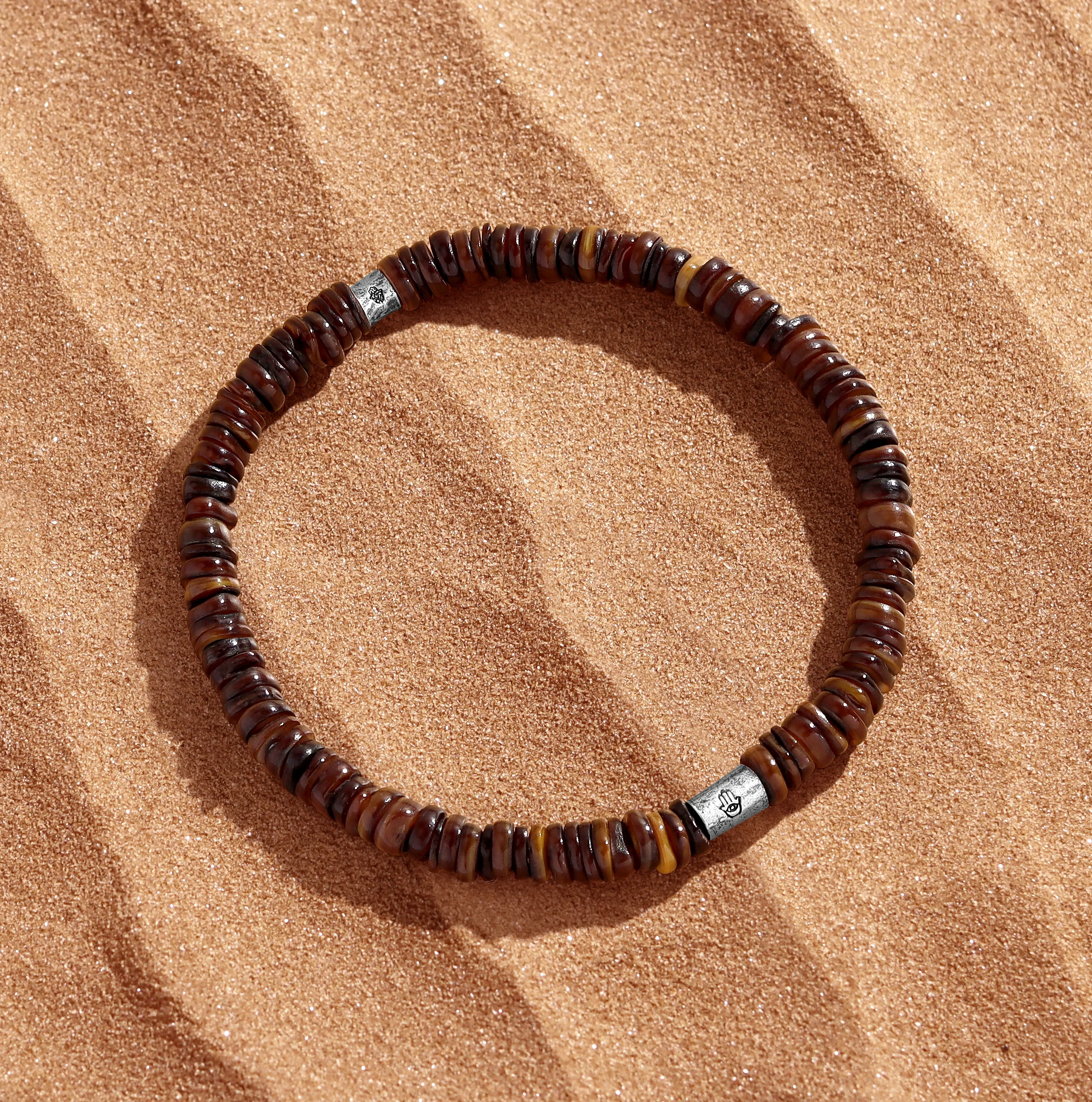 Ocean’s Whispers Multi-Symbol Heishi Shell Bead Bracelet