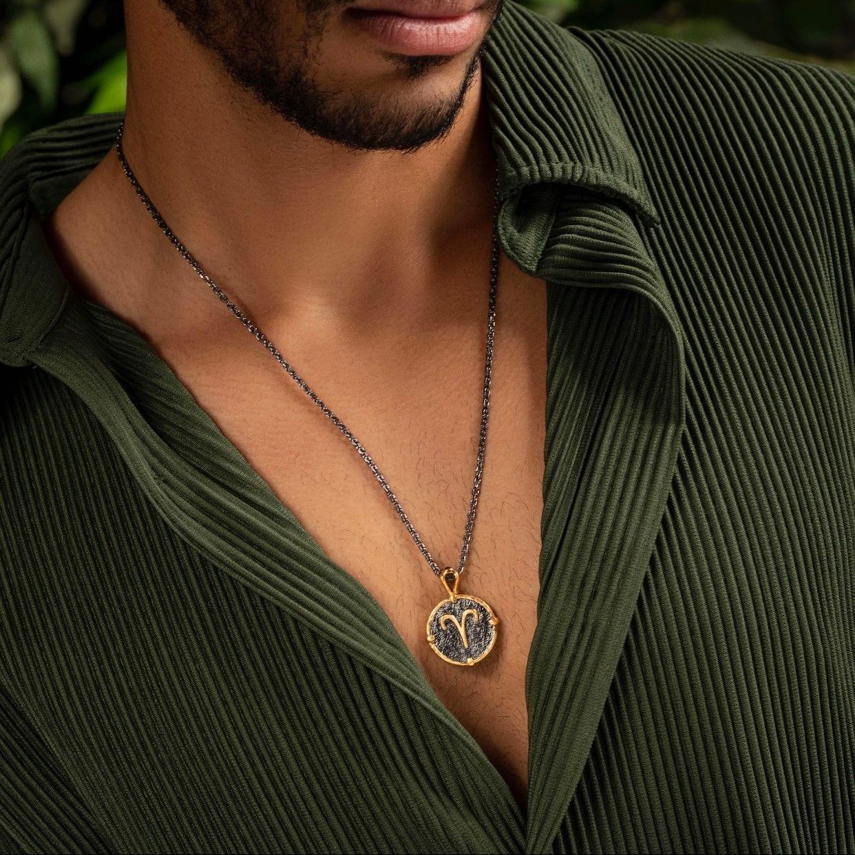 Optimistic Leader - Aries Zodiac Onyx Necklace - Image 2