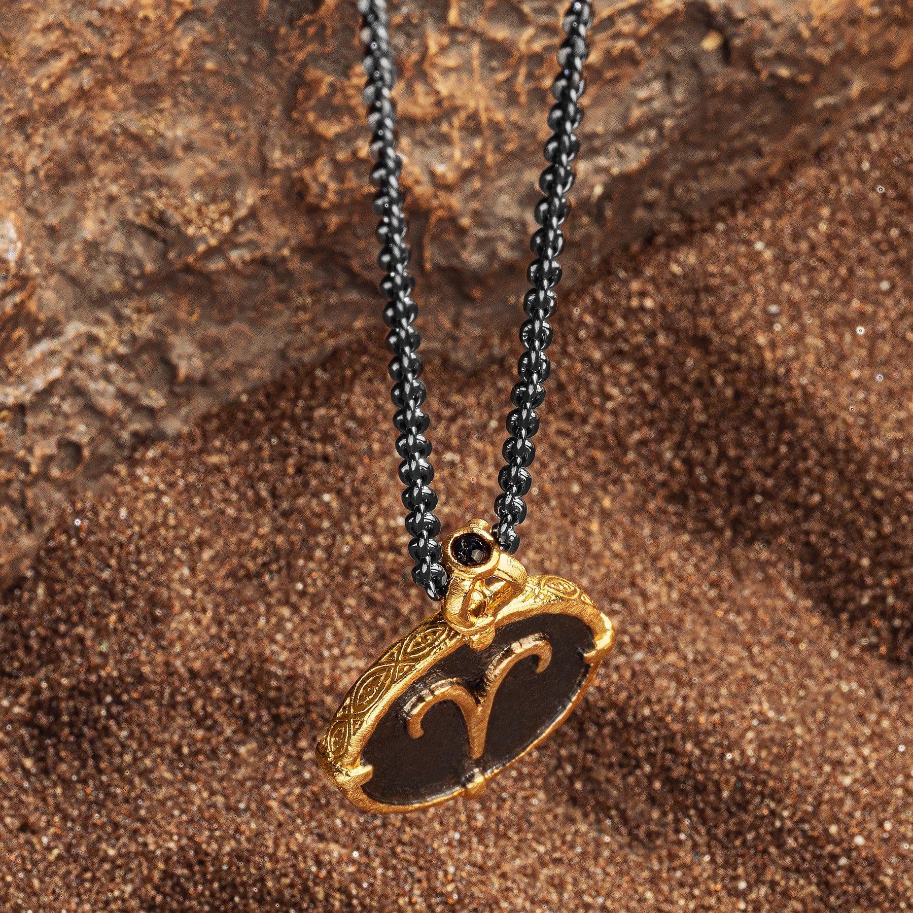 Optimistic Leader - Aries Zodiac Onyx Necklace - Image 4