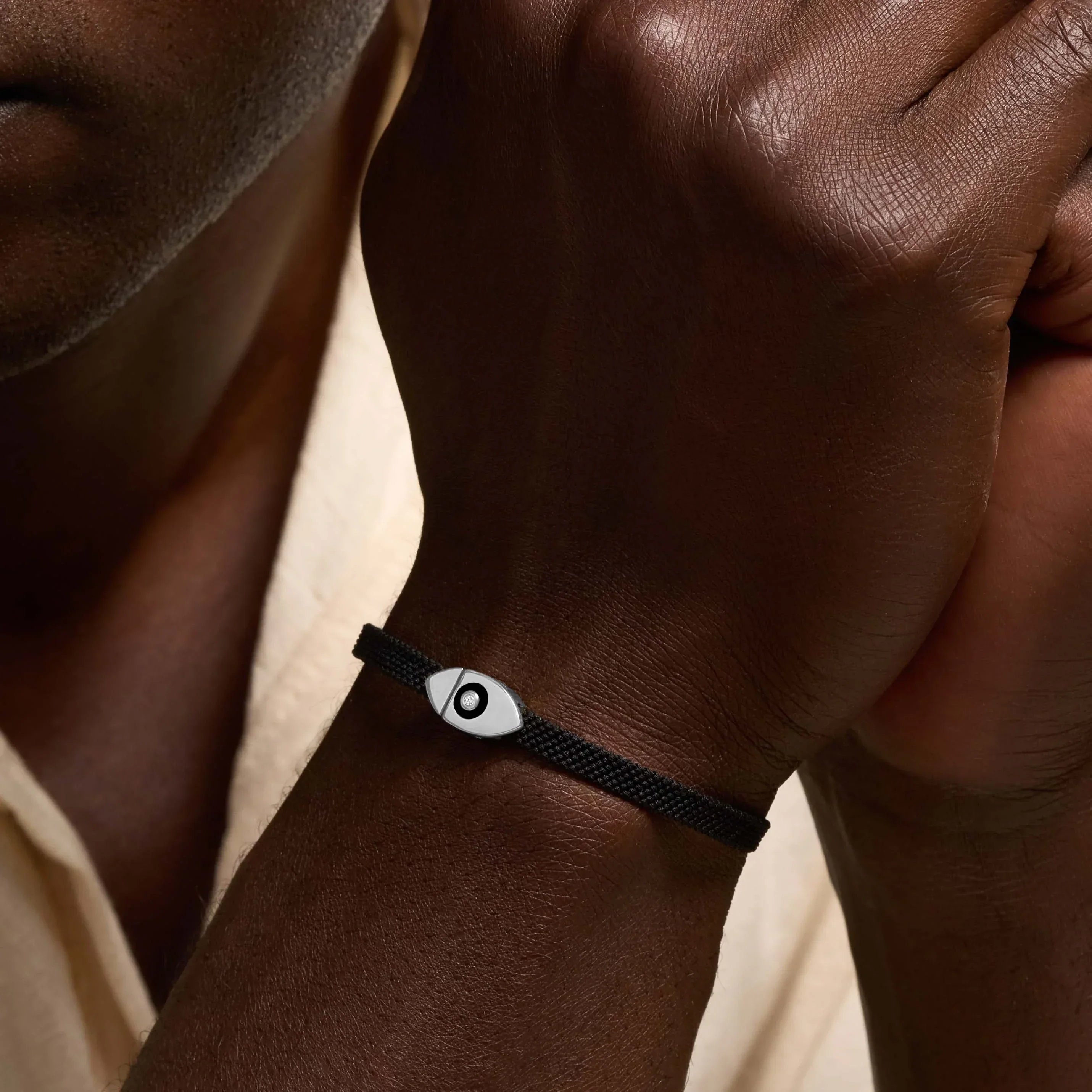 Opulent Security Men’s Evil Eye Black String Bracelet - Image 2