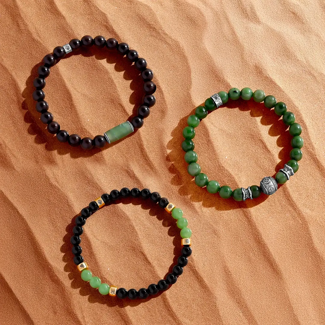 Path of Abundance Jade & Onyx Bracelet Set - Image 2