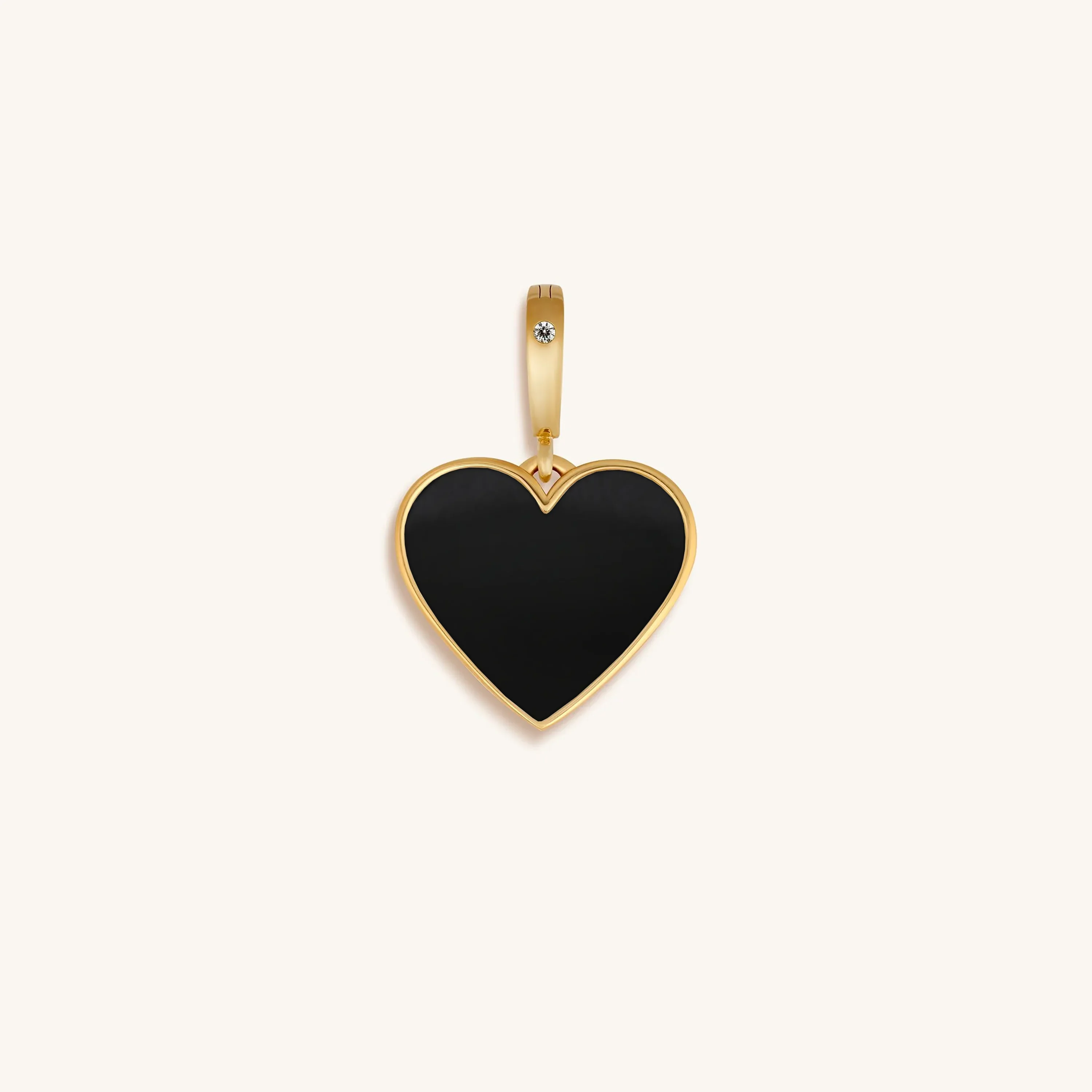 Peace and Stability Onyx Heart Engravable Charm