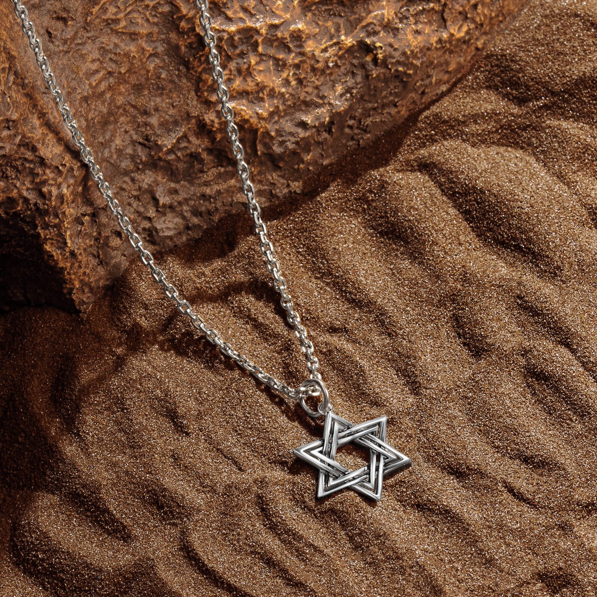 Peaceful Guidance - Silver Star of David Pendant Necklace