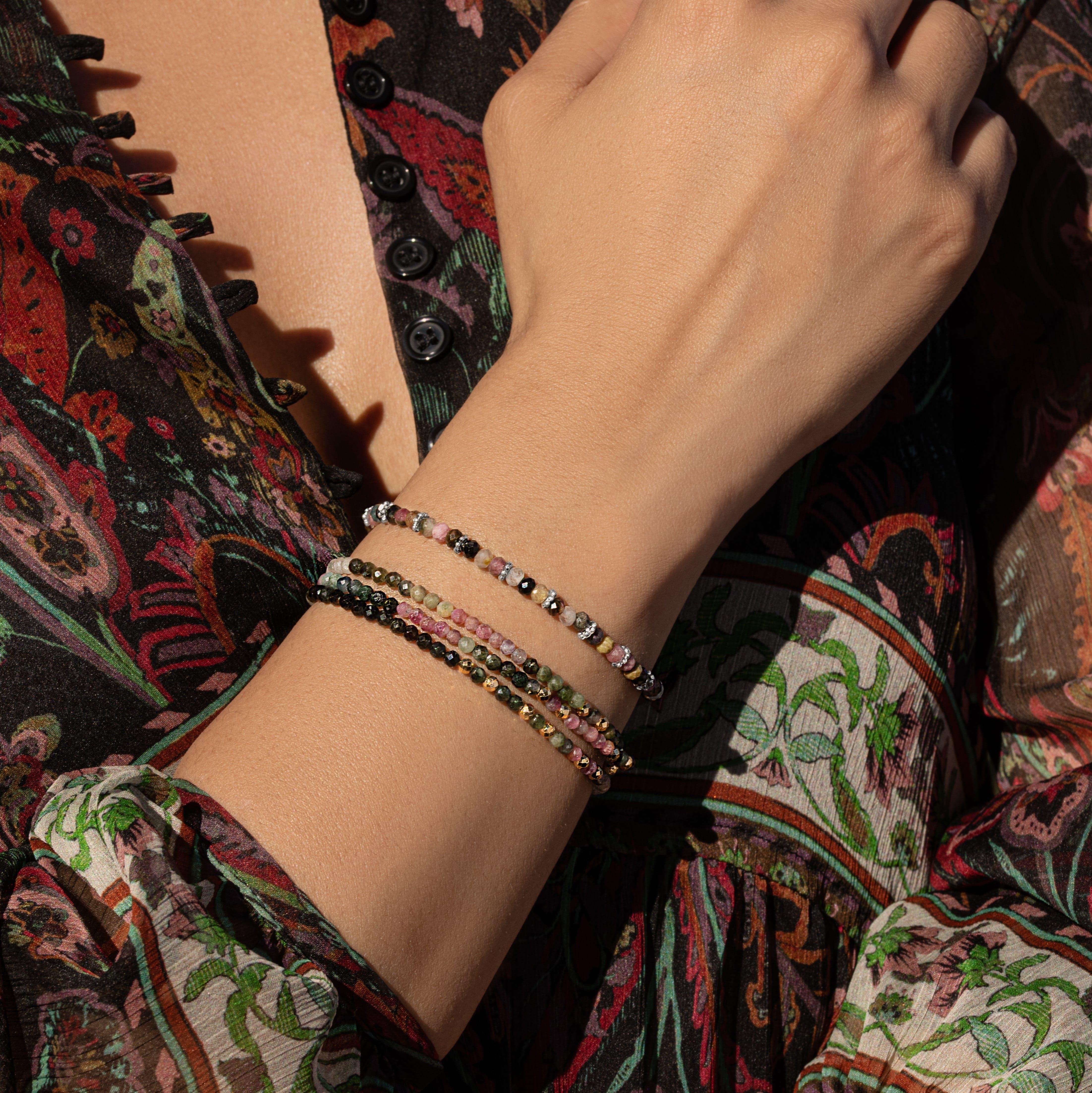Peaceful Guidance - Tourmaline Hamsa Charm Bracelet - Image 2