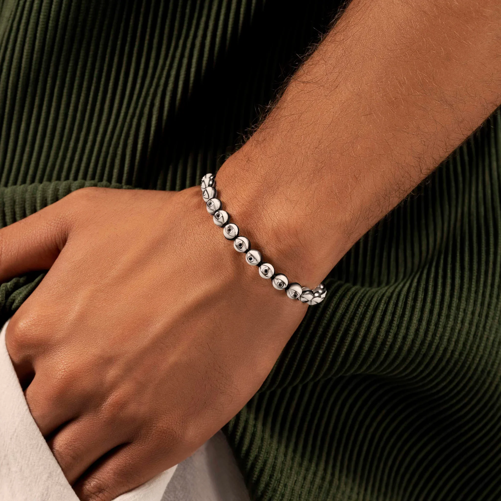 Peaceful Protector - Enamel Evil Eye Charm Bracelet - Image 2