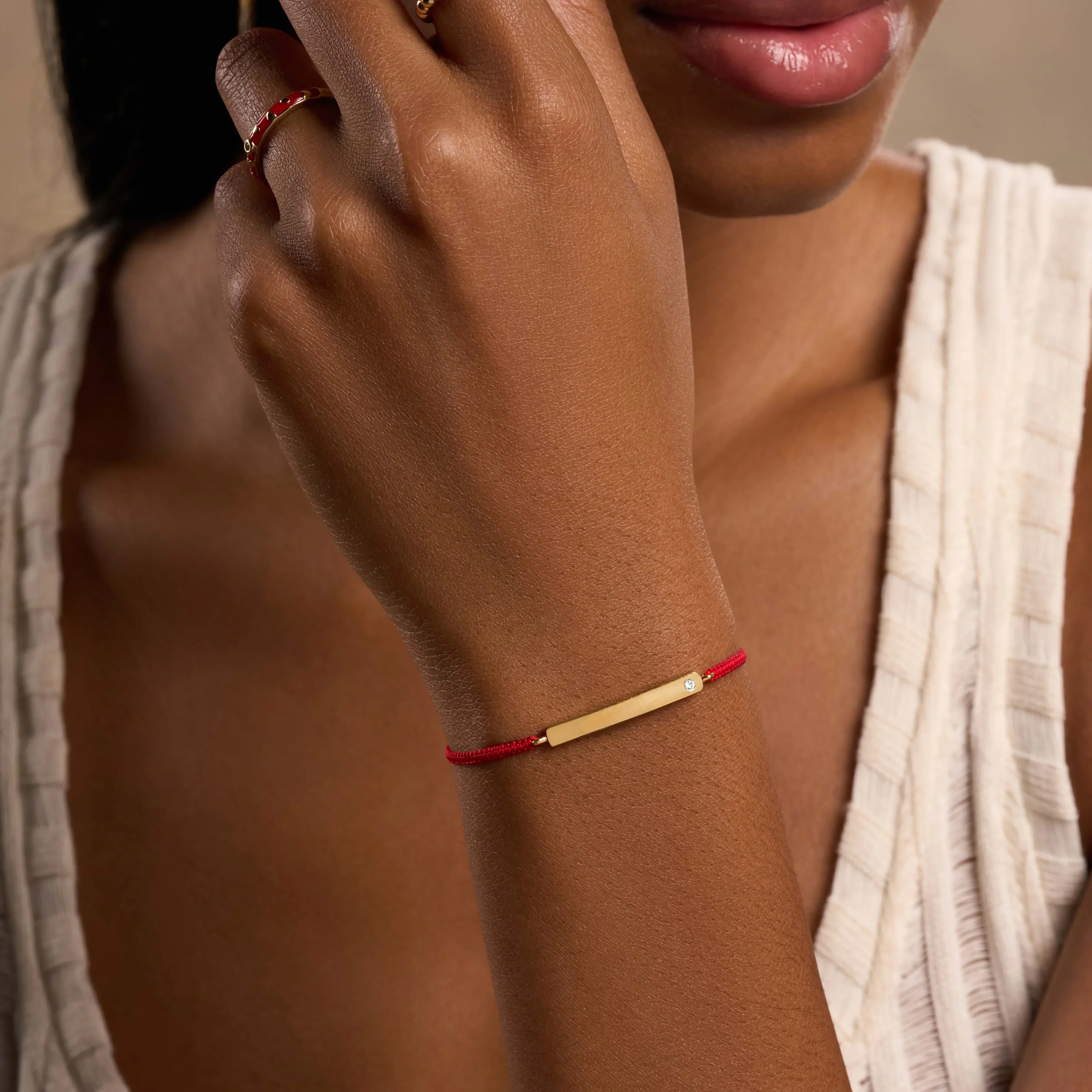 Peaceful Soul Red String Engravable Bracelet - Image 2