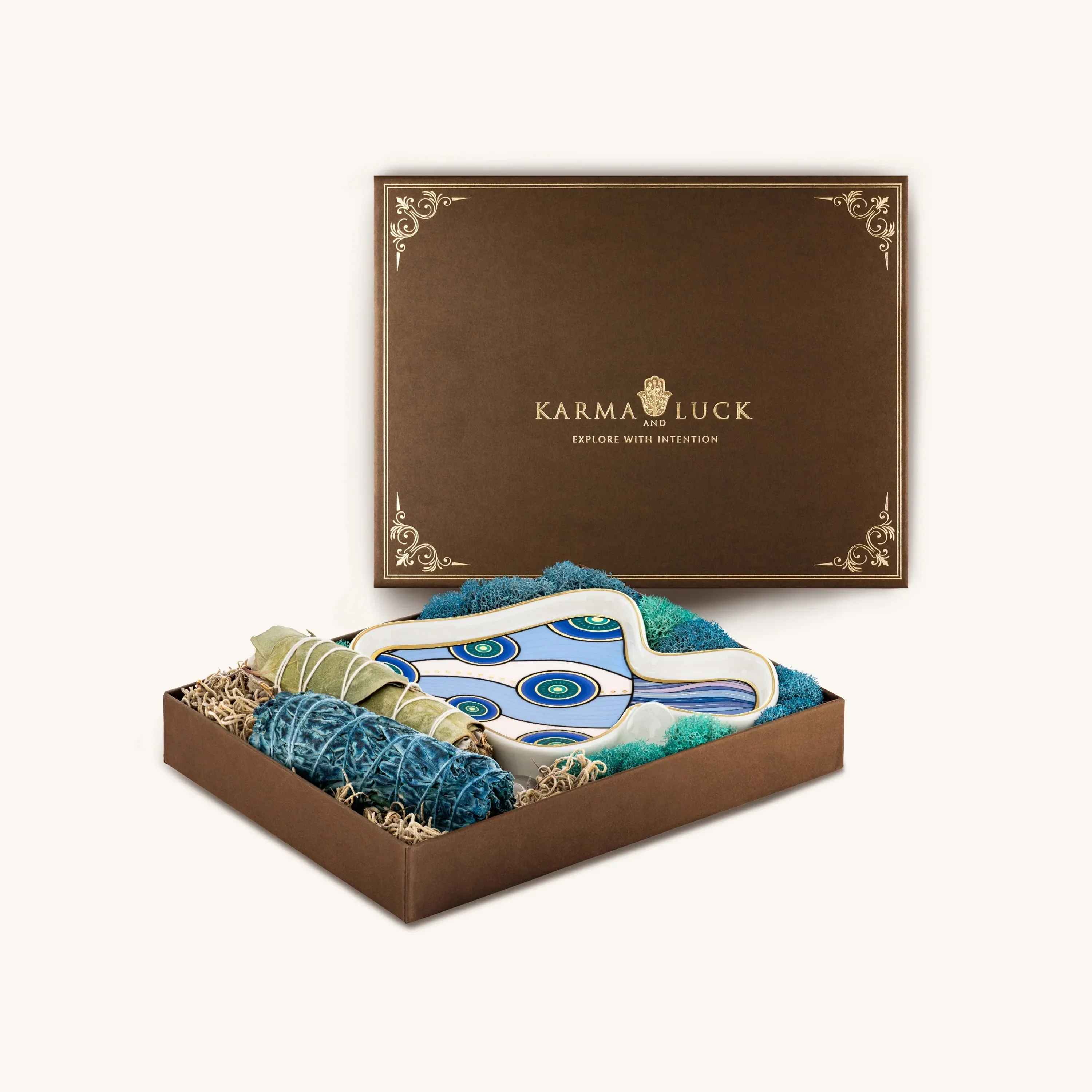 Peacefully Focused Blue Mushroom Eucalyptus and Nag Champa Sage Box - Image 4
