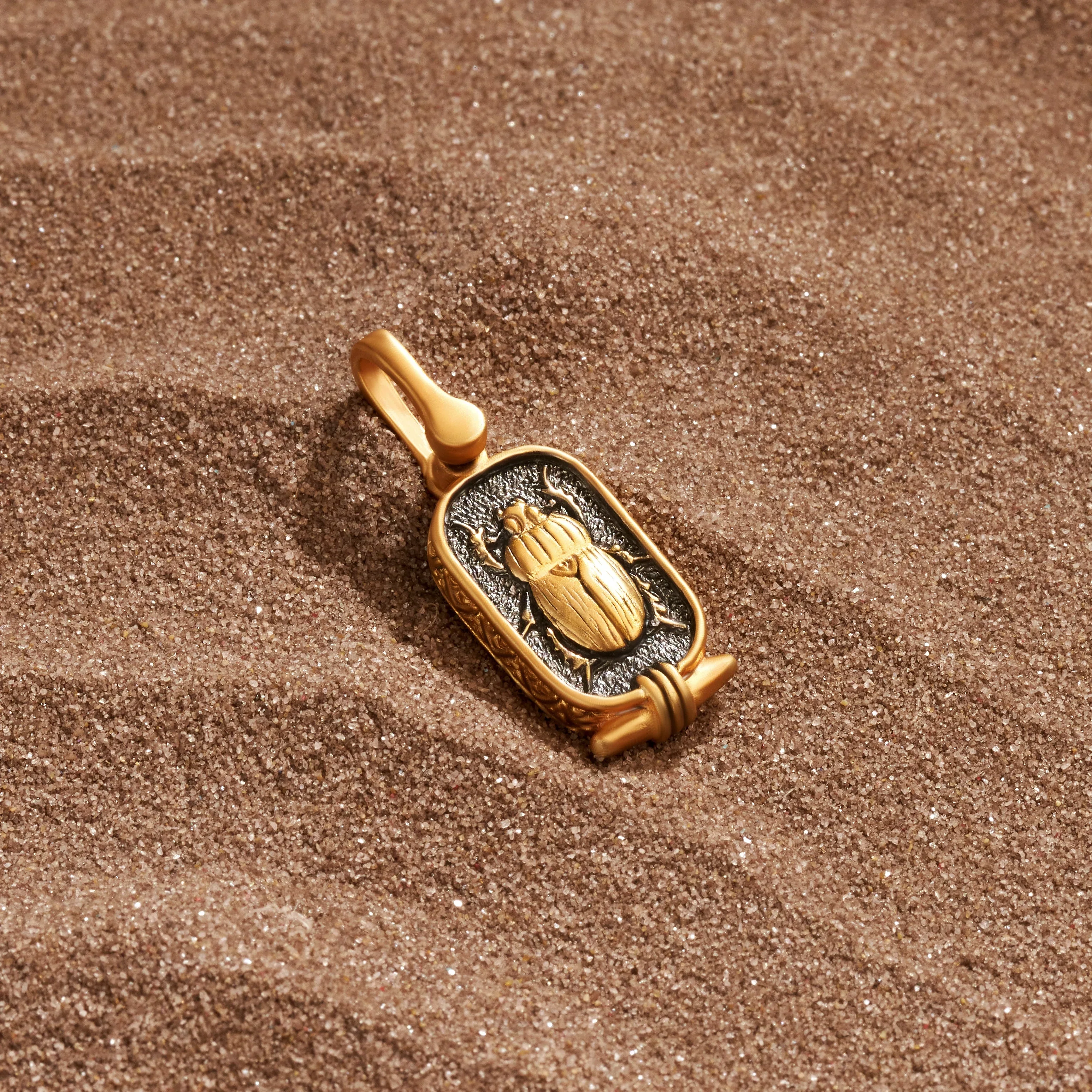 Persistent Fighter - Black Gold Scarab Charm