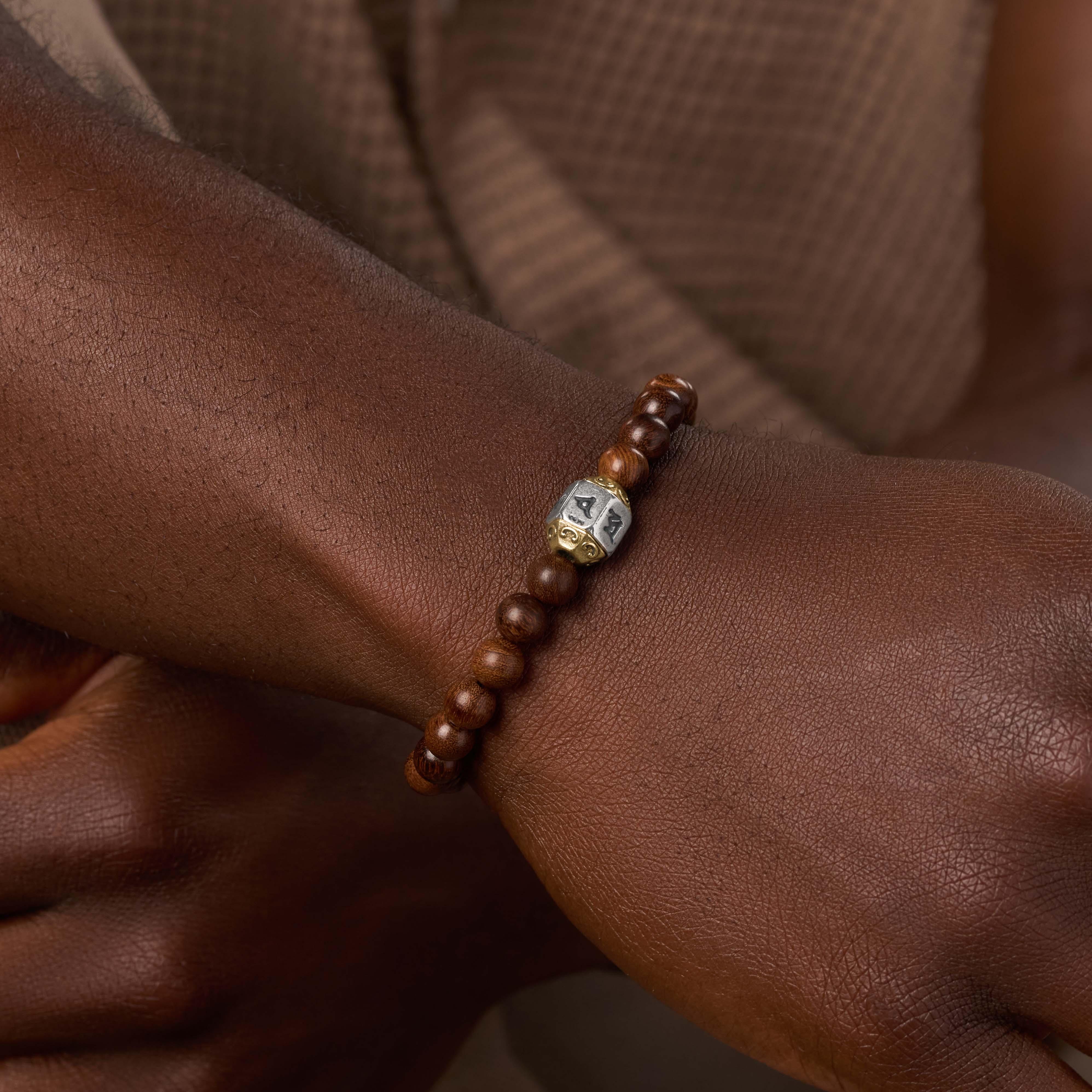Potential Fulfilled Wood Mantra Silver Bracelet - Image 2