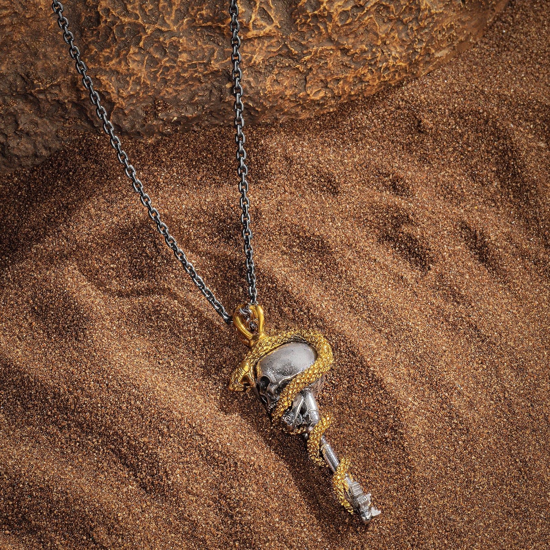 Powerful Guidance - Snake Skull Onyx Necklace - Image 3