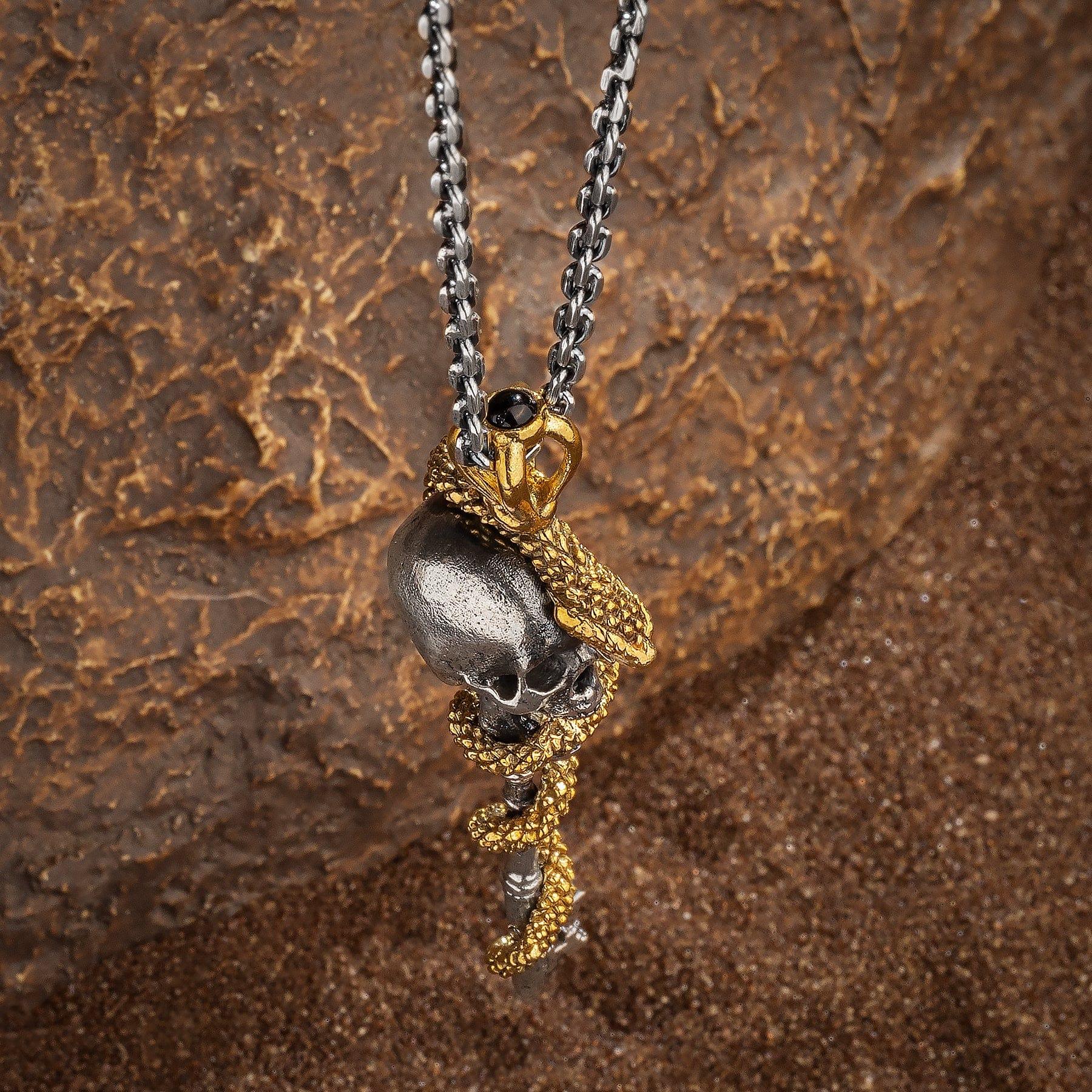 Powerful Guidance - Snake Skull Onyx Necklace - Image 4
