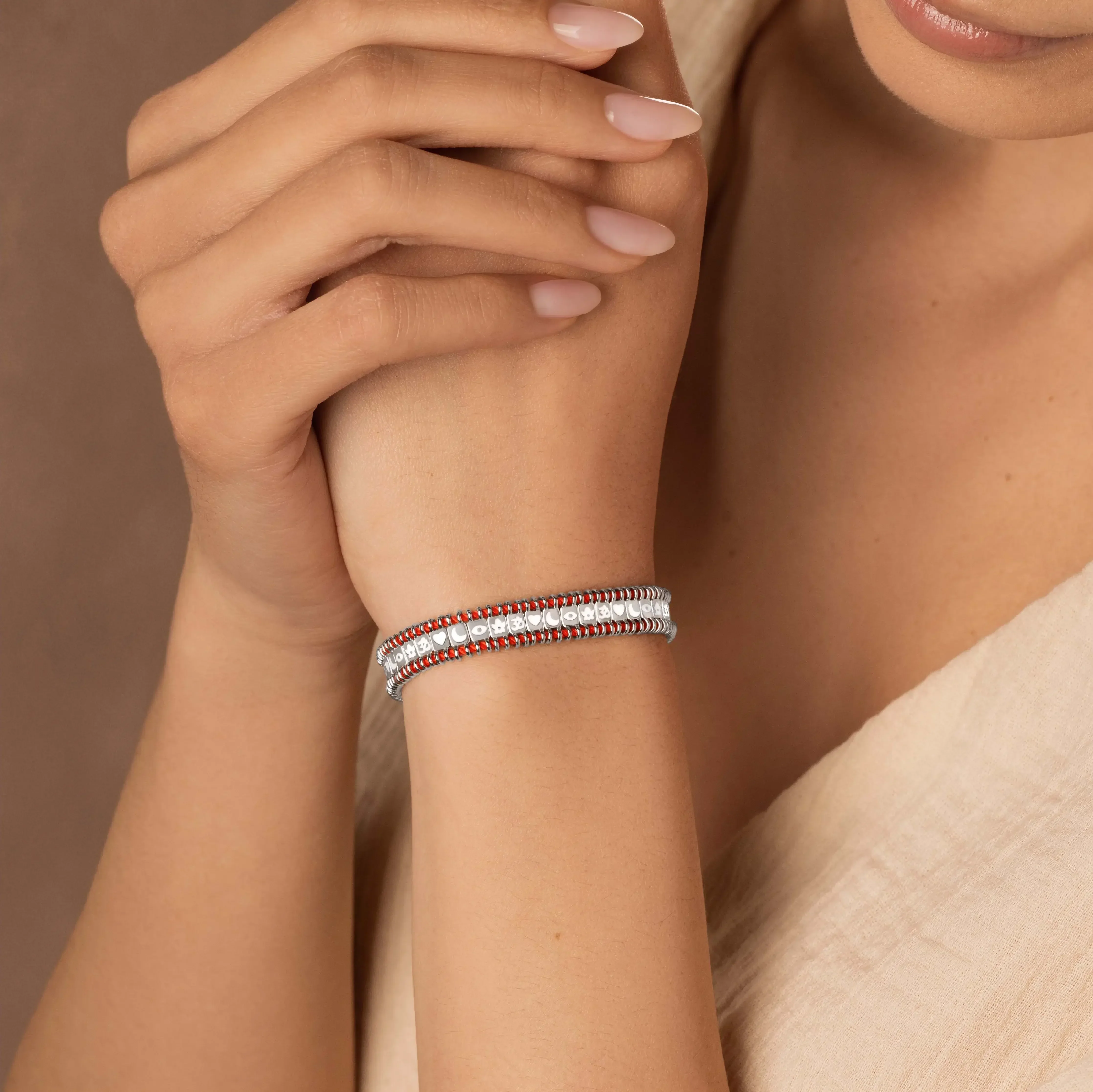 Powerful Positivity - Red String Tennis Bracelet - Image 2